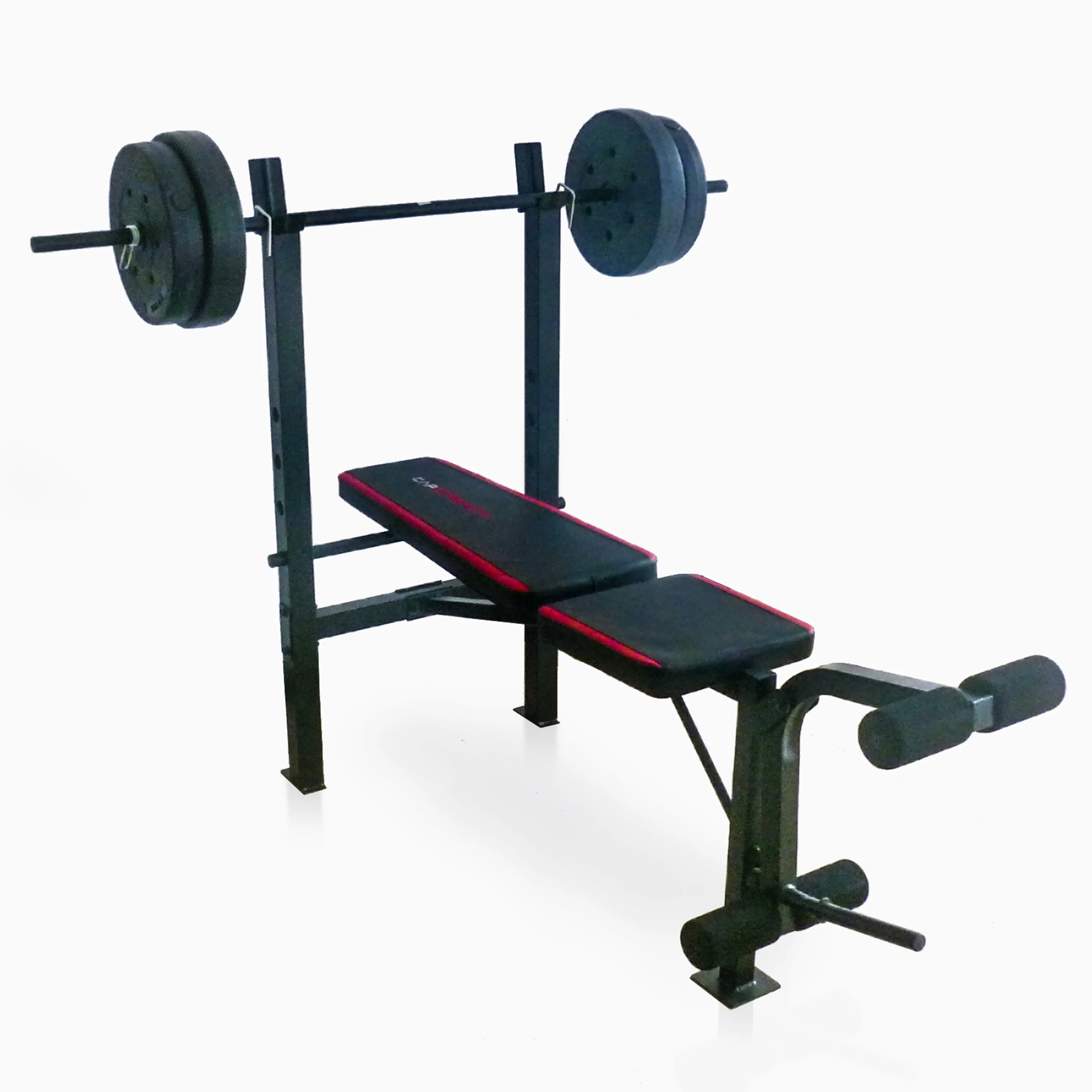 CAP Strength Adjustable Standard Combo Weight Bench with Rack and Leg Extension and 90 lb. Vinyl Weight Set - Womvr
