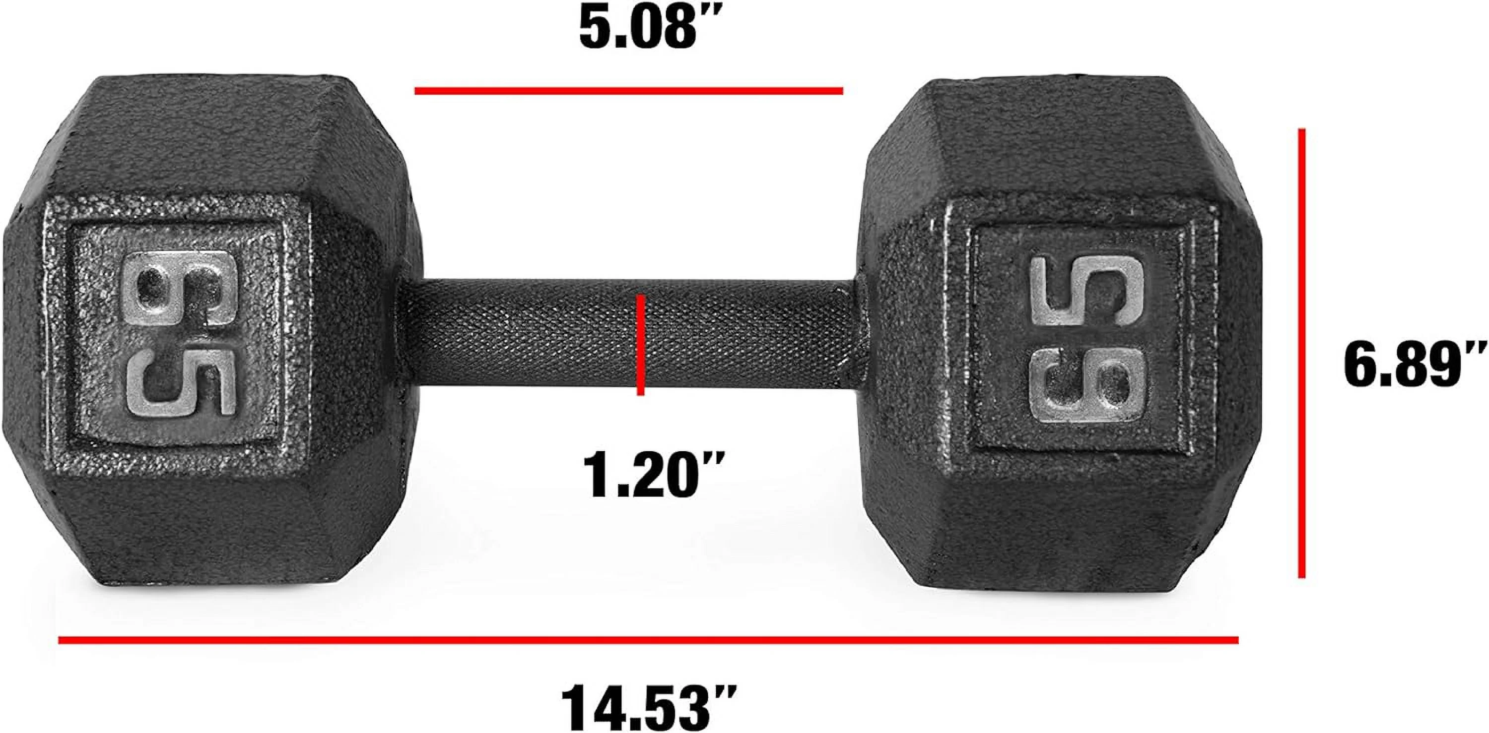 CAP CAST IRON HEX DUMBBELL, BLACK, Single - Womvr