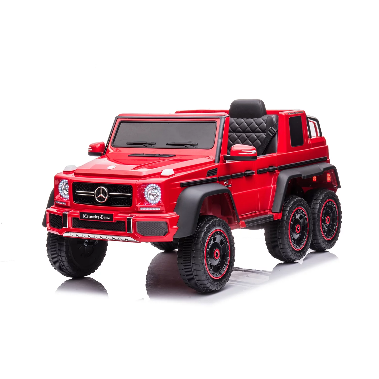 CIPACHO Licensed Mercedes-Benz Electric Car for Kids with 6 Wheel Shock Absorber, 24V Powered Ride On Cars with Remote and Leather Seat, Red - Womvr