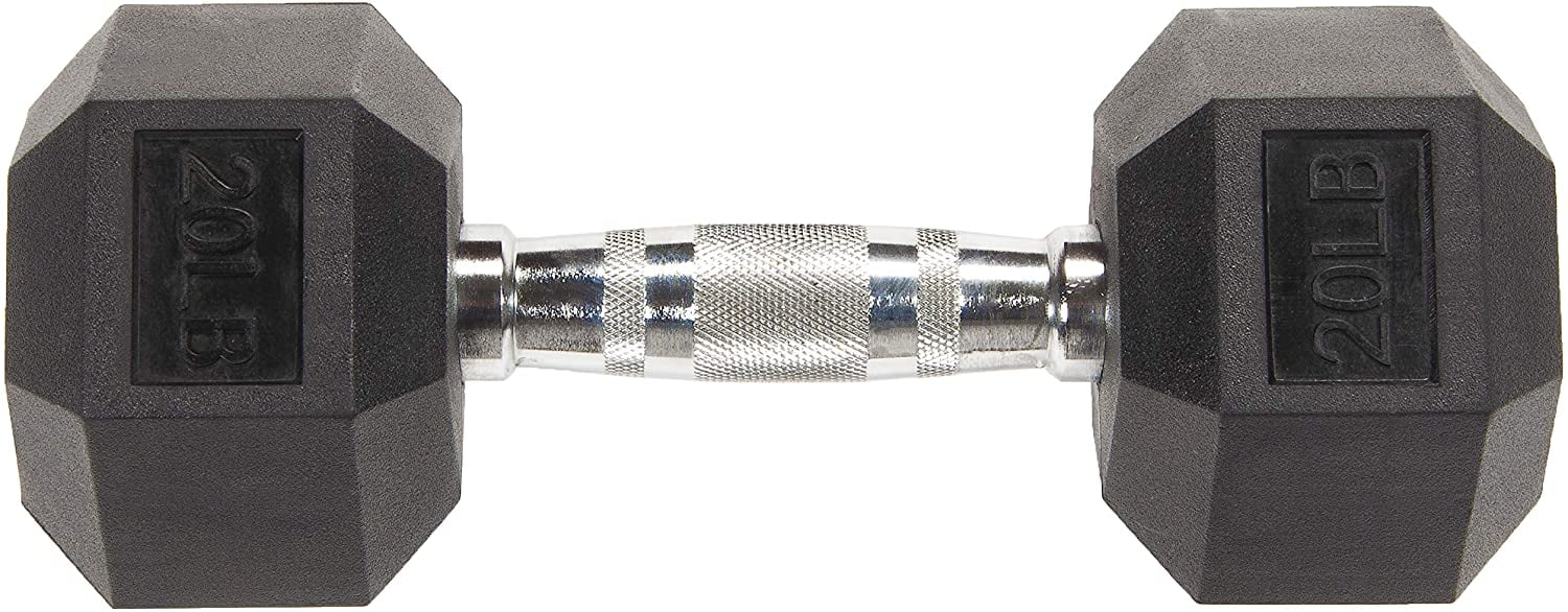 BalanceFrom Rubber Encased Hex Dumbbells, 20 Lbs. Pair - Womvr