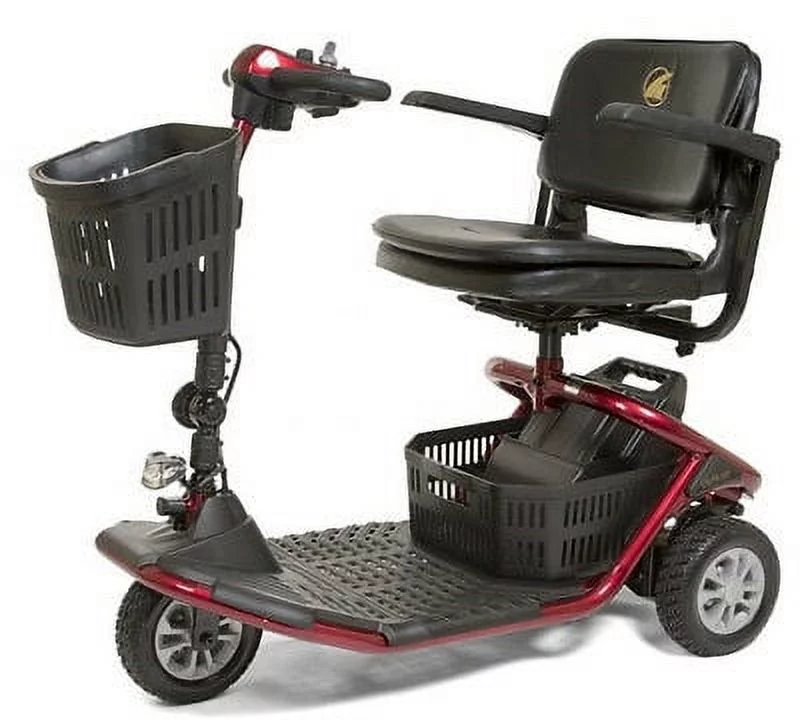Golden Technologies - LiteRider - Lightweight Travel Scooter - 3-Wheel - Red - Womvr