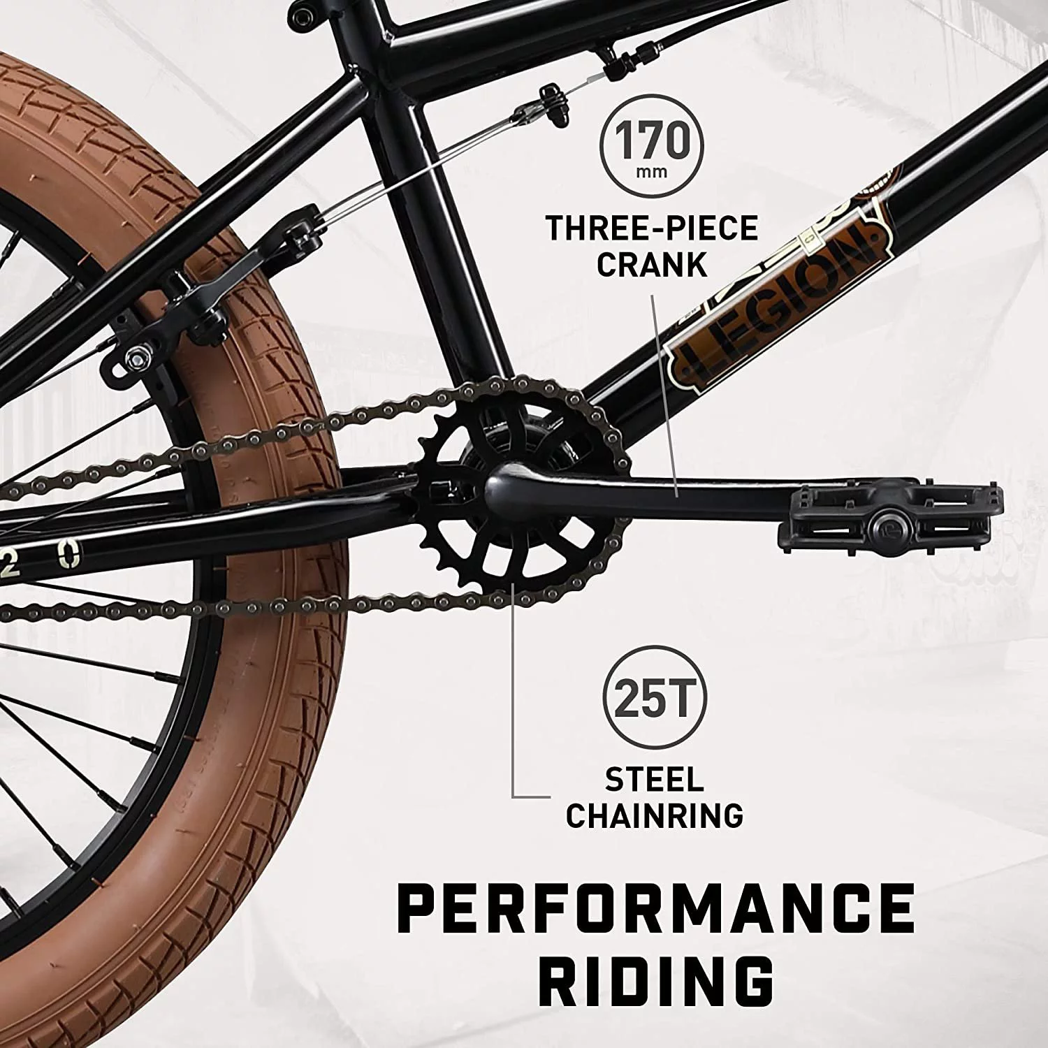 Mongoose Legion L20 Freestyle BMX Bike Line for Beginner-Level to Advanced Riders, Steel Frame, 20-Inch Wheels, Black - Womvr