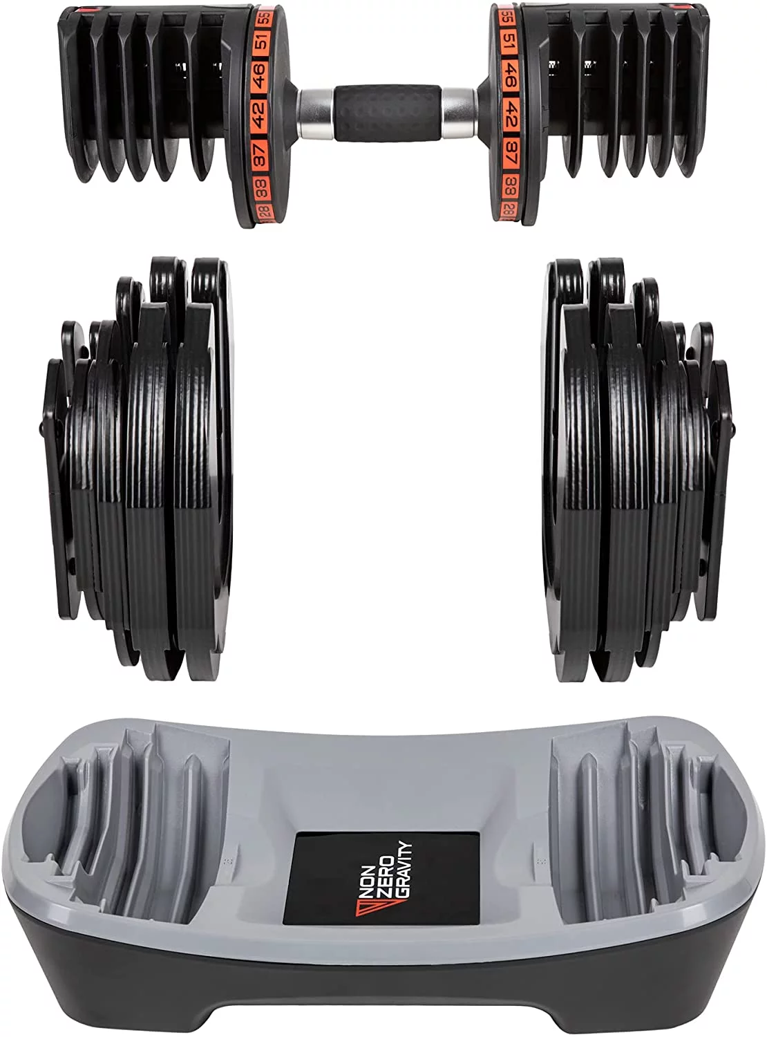 NZG PowerDyne 80lbs Adjustable Dumbbell Weight Set (Coal) - Womvr