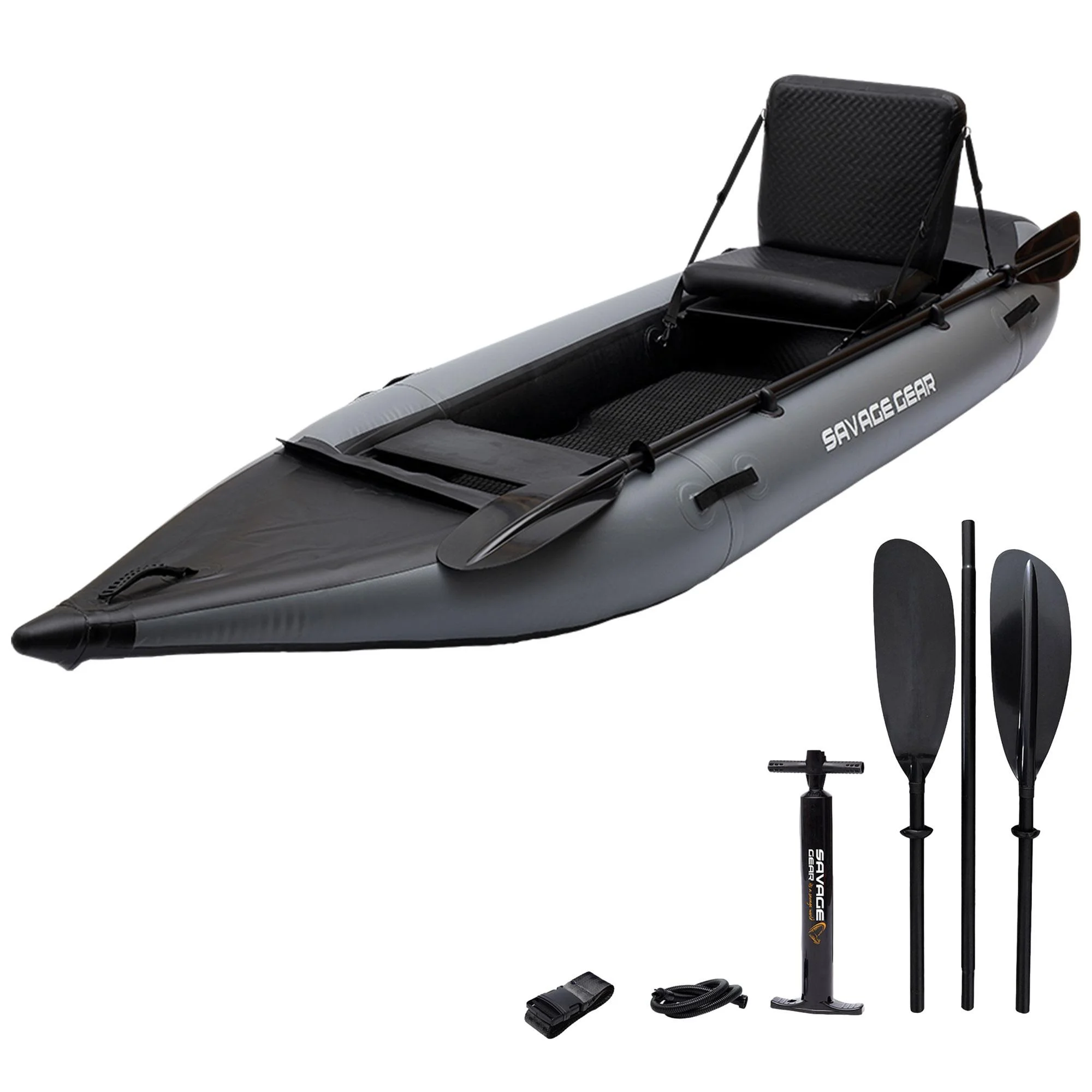 2 Person Inflatable Kayak, Fishing PVC Kayak Boat, Inflatable Boat Rescue Rubber Rowing Boat with Pump, Aluminum Alloy Seat, Paddle, Inflatable Mat, Repair Kit, Fin 440lb Weight Capacity - Womvr