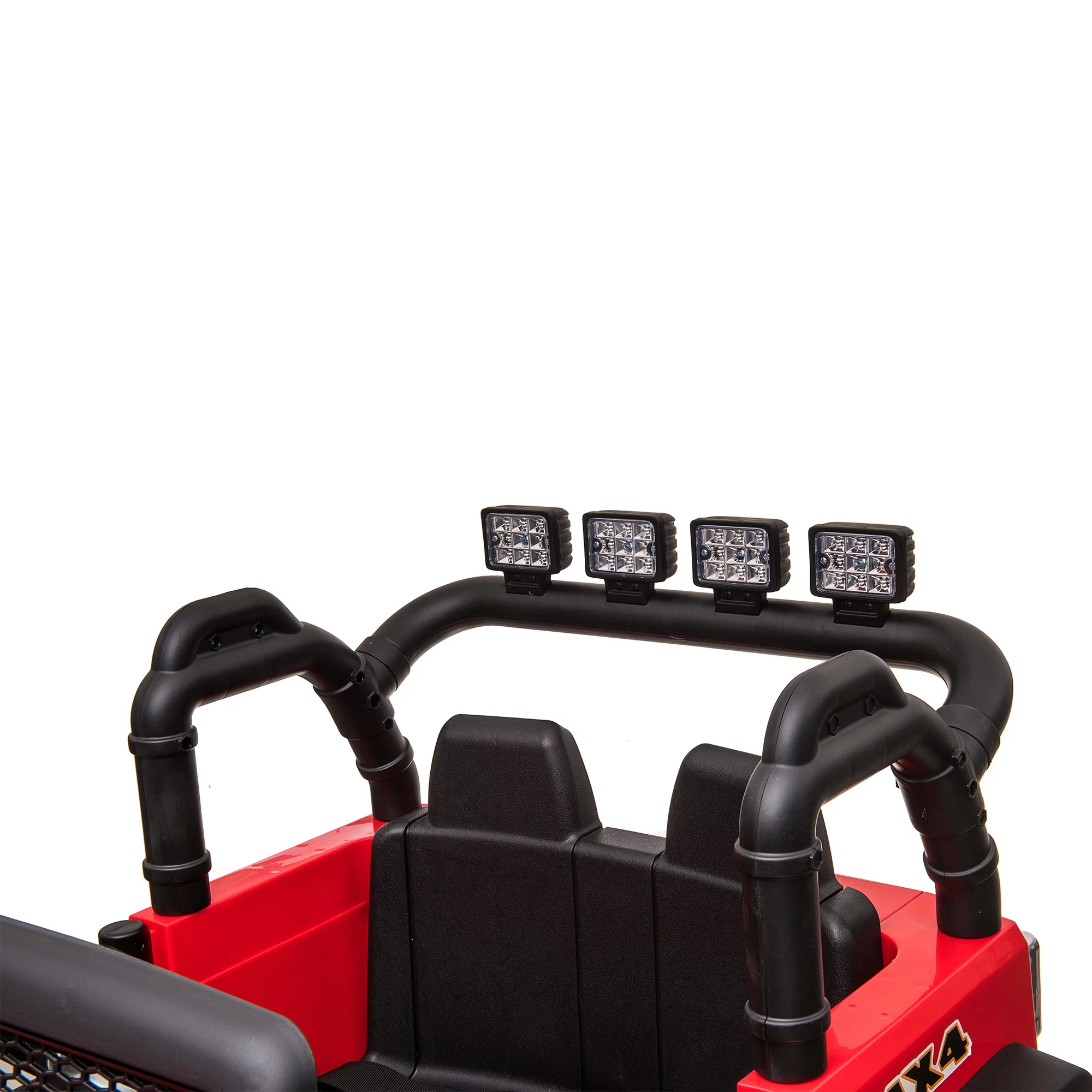 CIPACHO 24 V Double Drive Children Ride On Truck Car for Kids with Parent Remote Control, Electron Assisted Steering Wheel, Music Board, Bluetooth, MP3, Red - Womvr