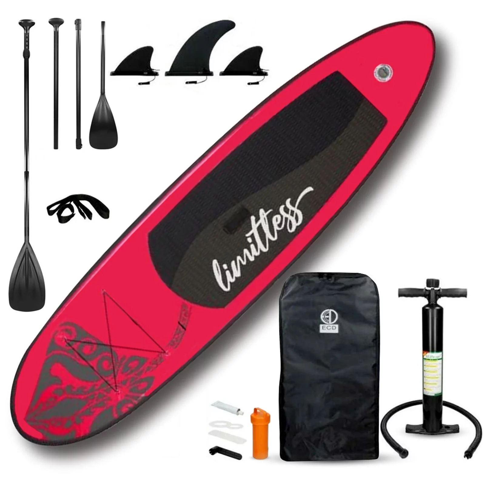 JSP Stand Up Inflatable Paddle Board 10.5' SUP Blow Up Boat 330 lb Capacity - Womvr