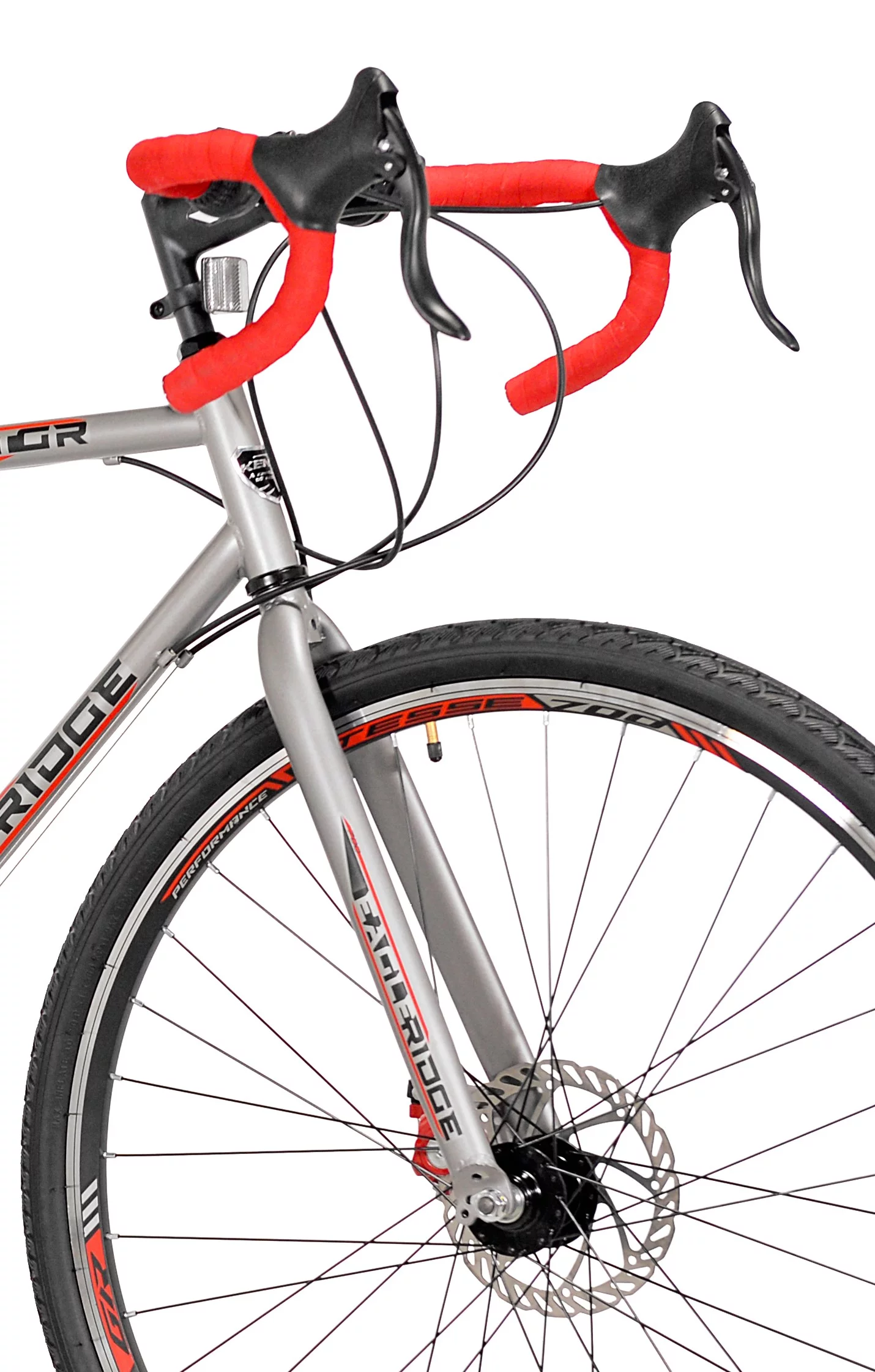 Kent Bicycles 700c Eagle Ridge Adventure Gravel Men's Large Bike, Silver, Red - Womvr