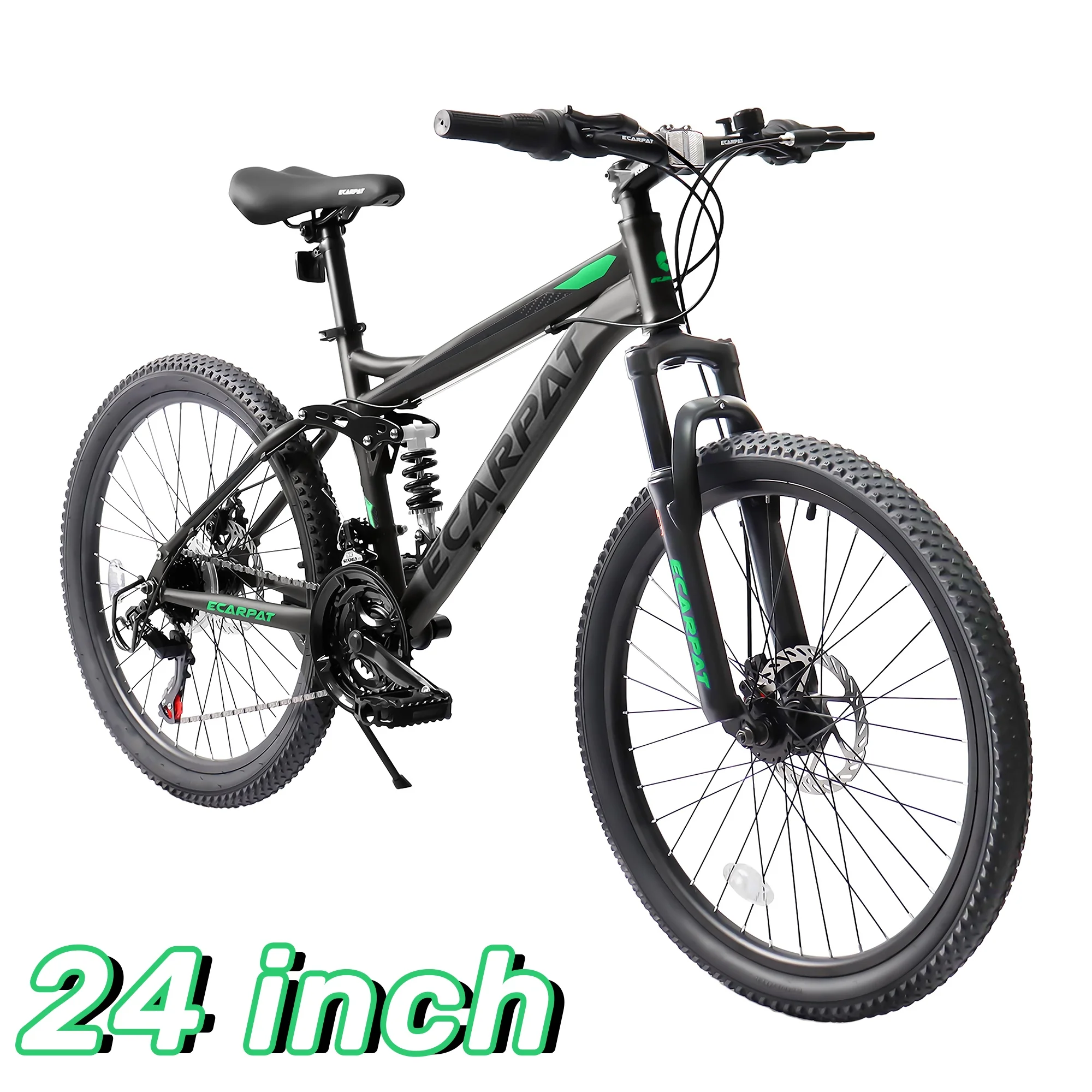 CHAMPIERRE 24 inch Mountain Bike for Men and Women, 21-Speed Adult Trail Bike for Young Boys Girls, Gray - Womvr