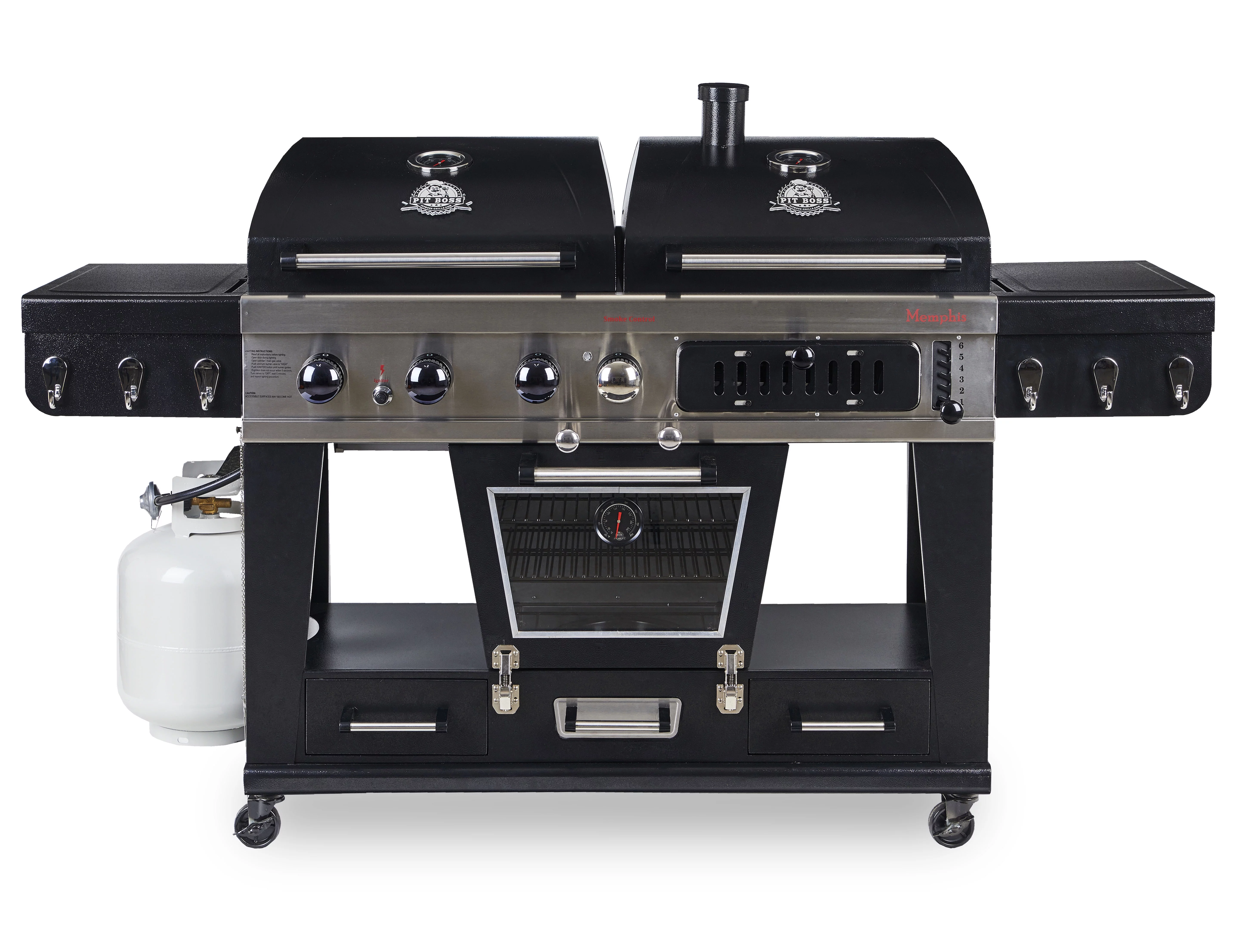 Pit Boss Memphis Ultimate Gas and Charcoal Combo Grill with Electric Smoker - Womvr