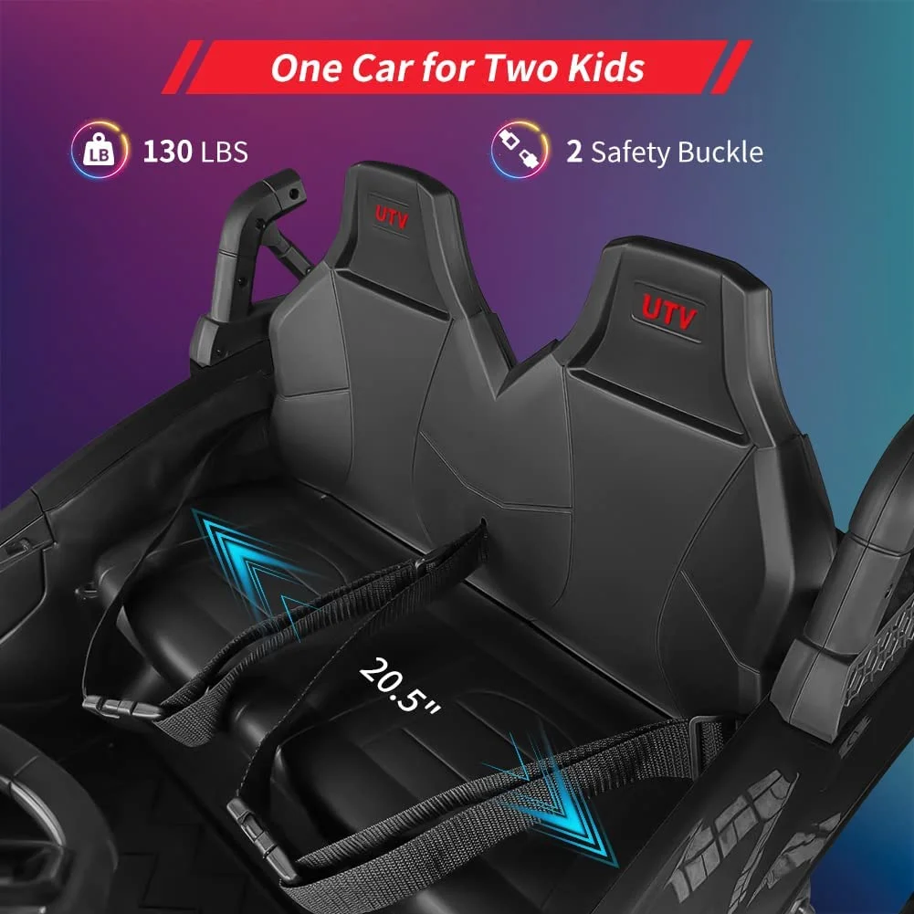 EastVita 24V Ride on Car with ,Extra Large 2 Seat 20.5