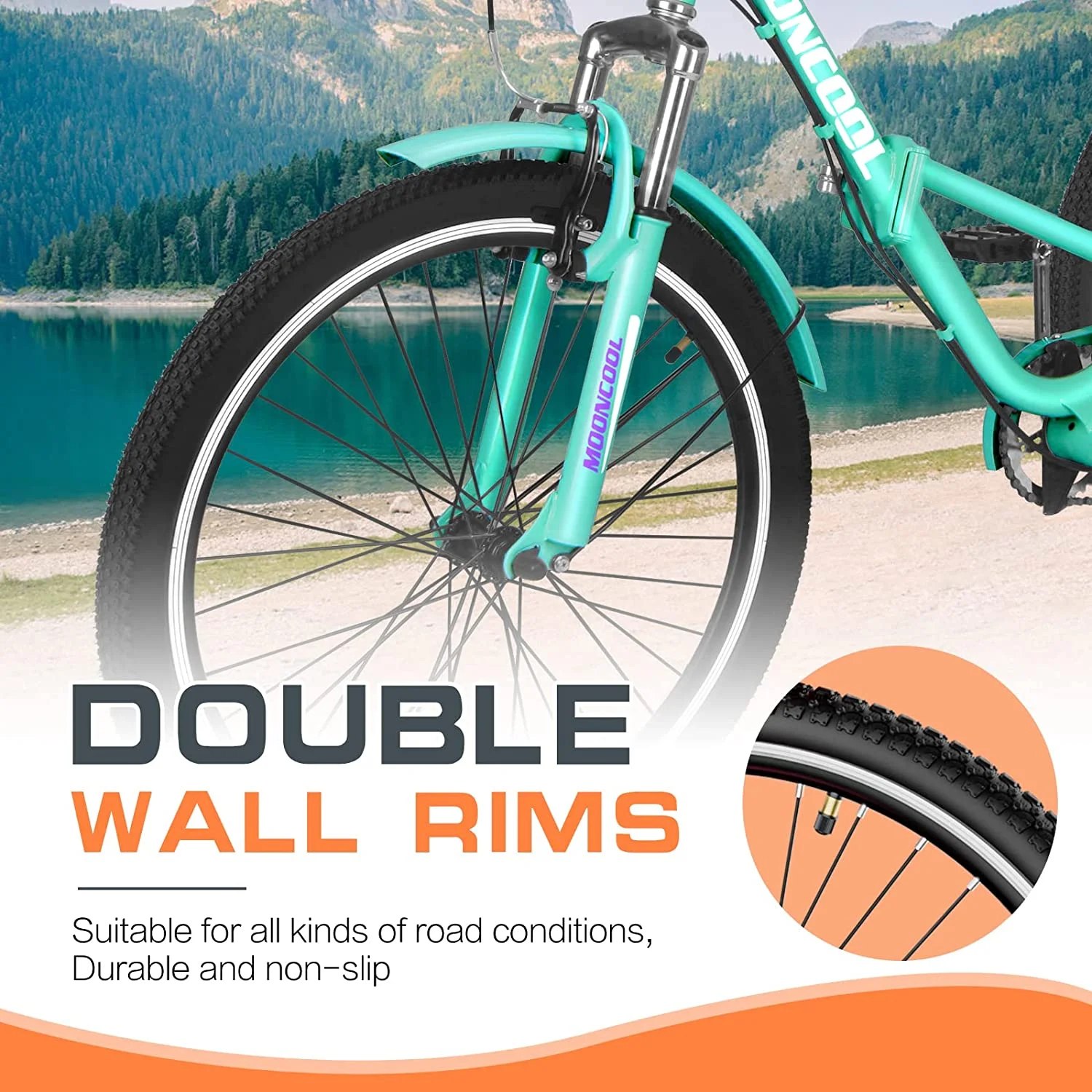 MOONCOOL Adult Folding Tricycle, 7 Speed 20/24/26 inch Adult Tricycles, Three Wheel Bike Cruiser Trike with Large Basket - Womvr