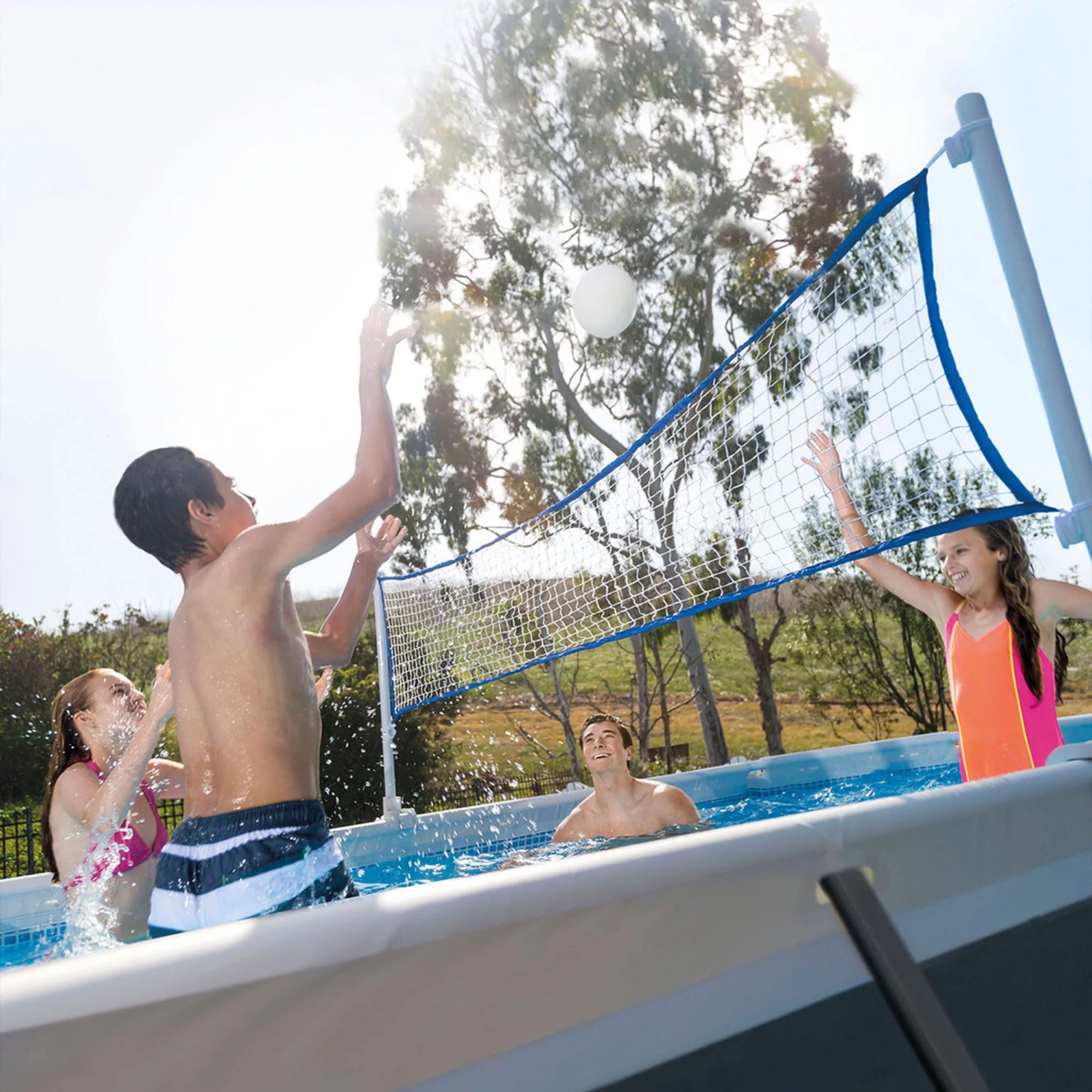 INTEX Ultra XTR Deluxe Rectangular Above Ground Swimming Pool Set - Womvr