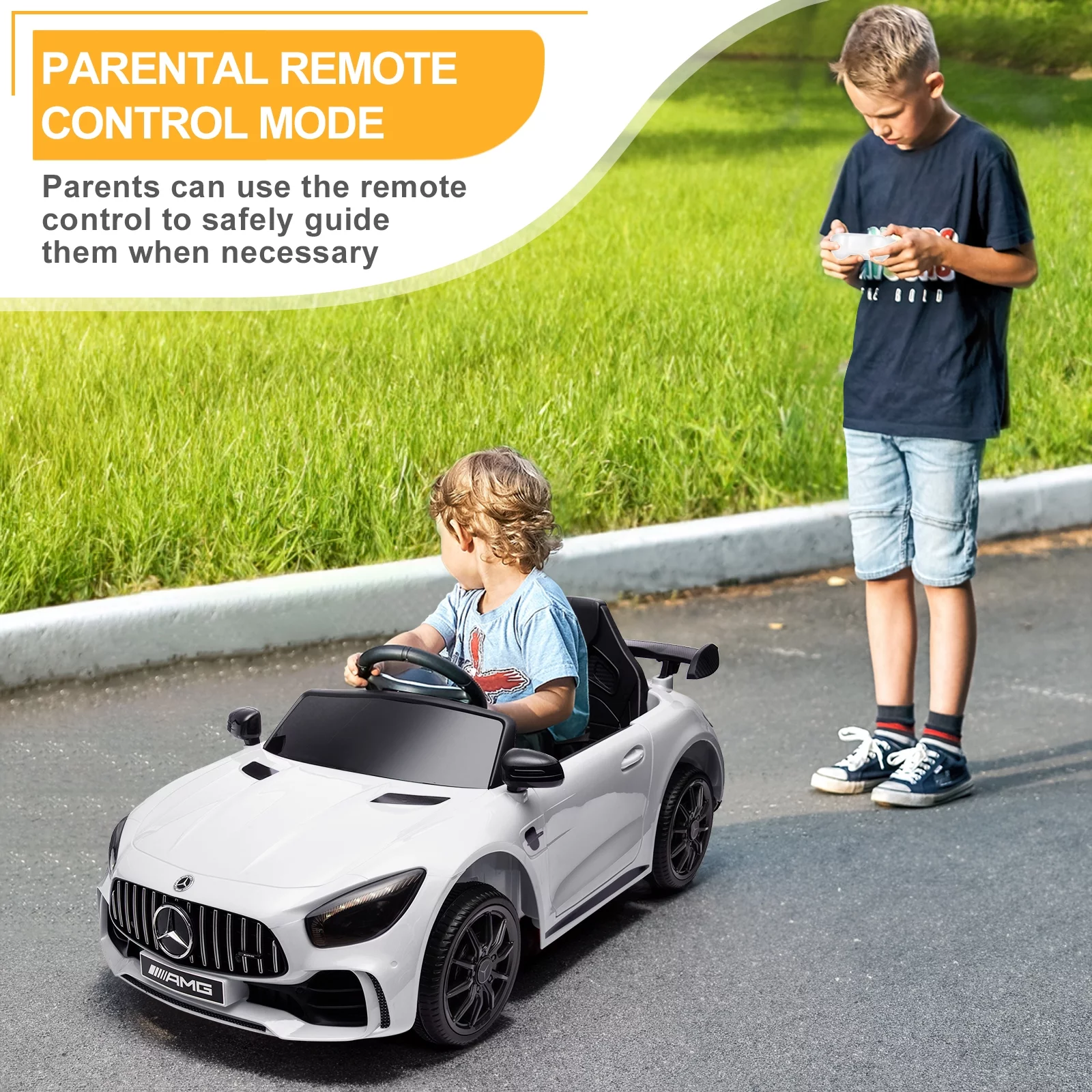 Veryke 12V Kids Ride On Car, Dual Drive Battery Toy Cars with Remote Control & LED Lights - Red - Womvr