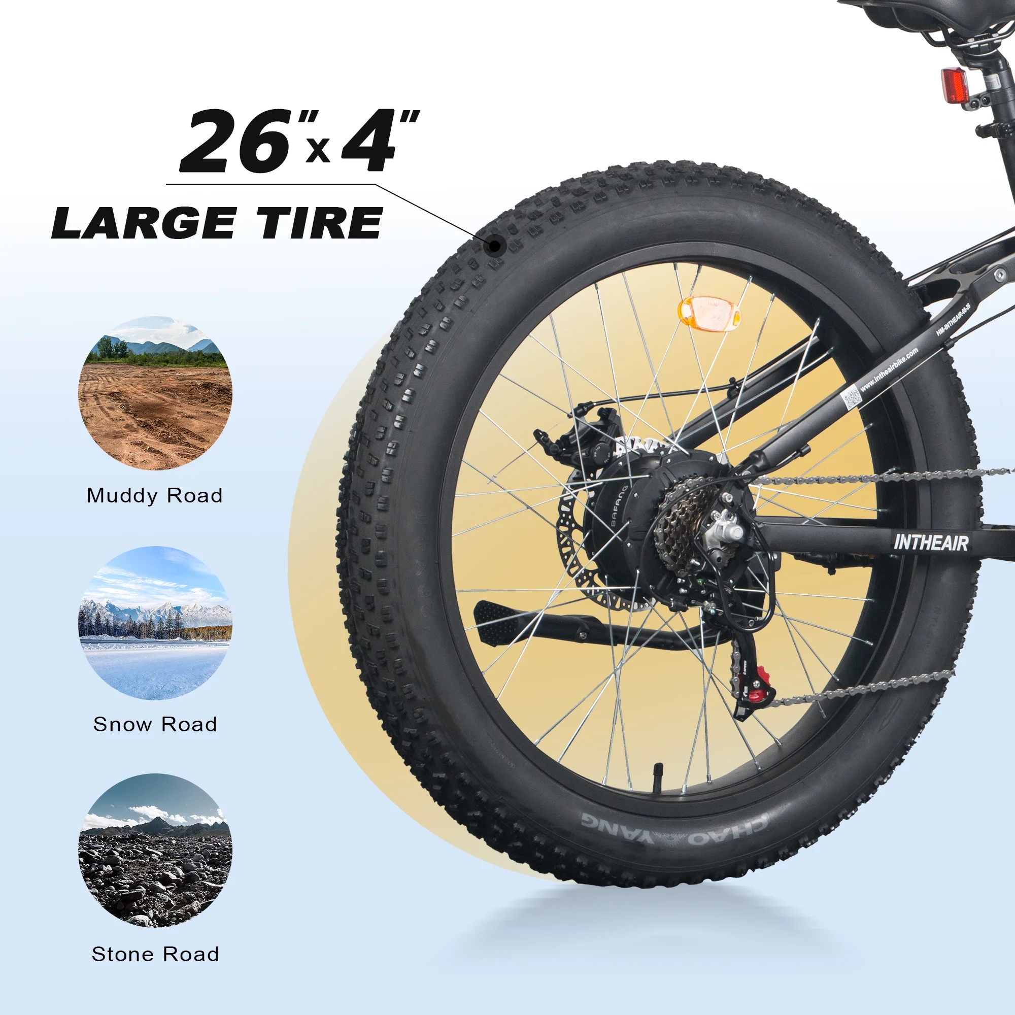 Z9 Model 26'' Fat Tire Electric Bike Commute Electric Bike for Adults Removable Battery 7 Speeds 750W Bafang Mid Motor Ebike Gray - Womvr