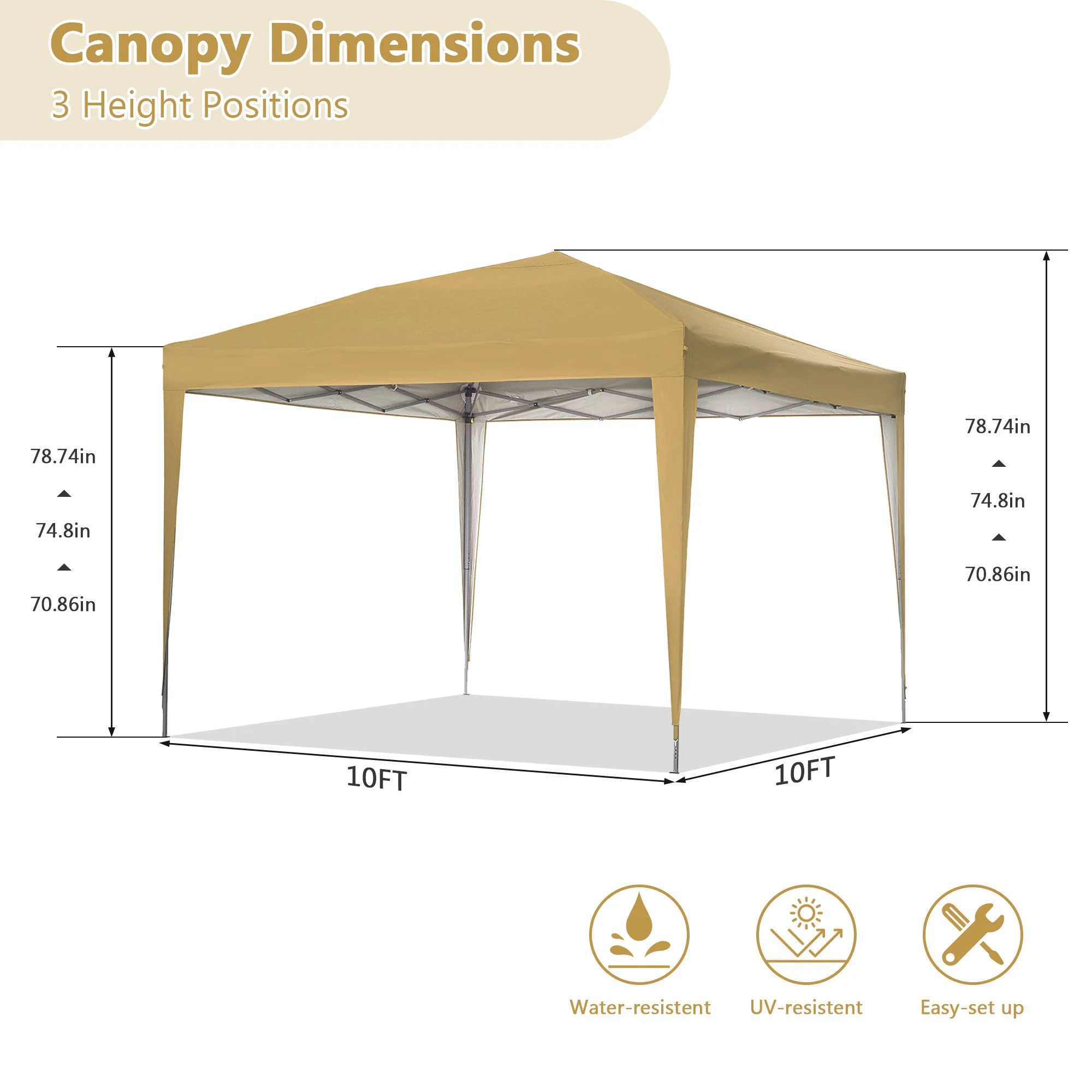Outdoor Basics 10 ft x 10 ft Pop Up Canopy Tent with Carry Bag, Shade Canopy, Great for Picnic, Yard, Beach, Park, Camping, White - Womvr