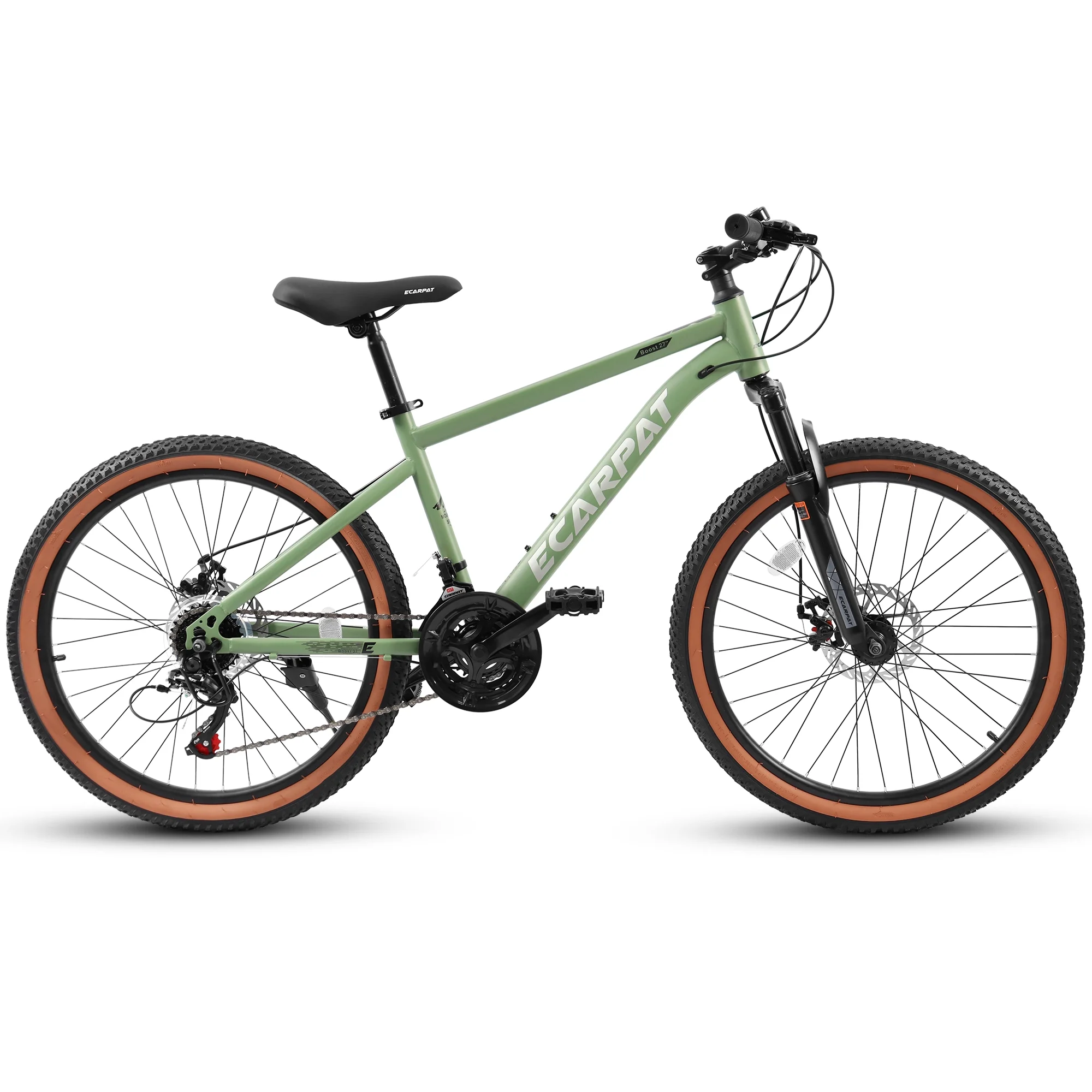 FFOMO 27.5 inch Mountain Bike, 21-Speed Commuter Bike, Disc Brakes, Thumb Shifter Front Fork Bicycles - Green - Womvr