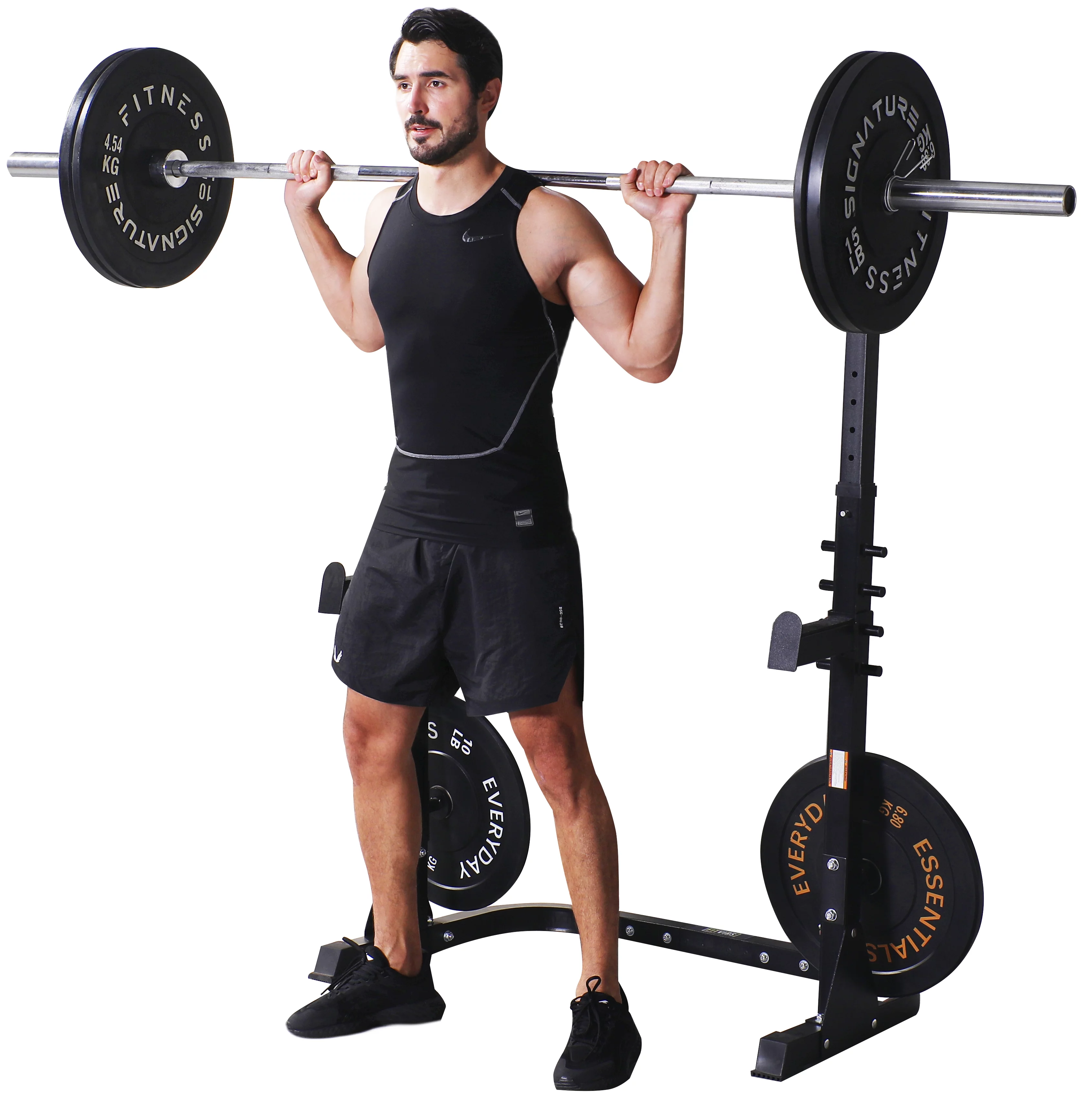 Fitvids LX600 Adjustable Olympic Workout Bench with Squat Rack, Leg Extension, Preacher Curl, and Weight Storage, 800-Pound Capacity (Barbell and weights not included) - Womvr