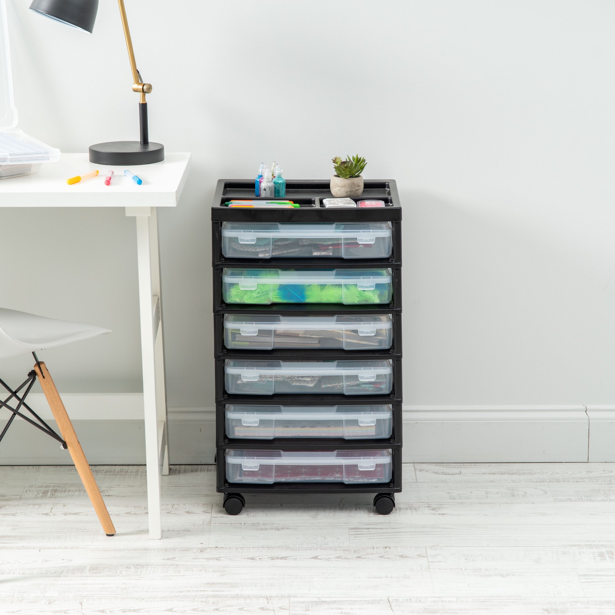 Iris 6 Case Rolling Scrapbook Cart - Womvr