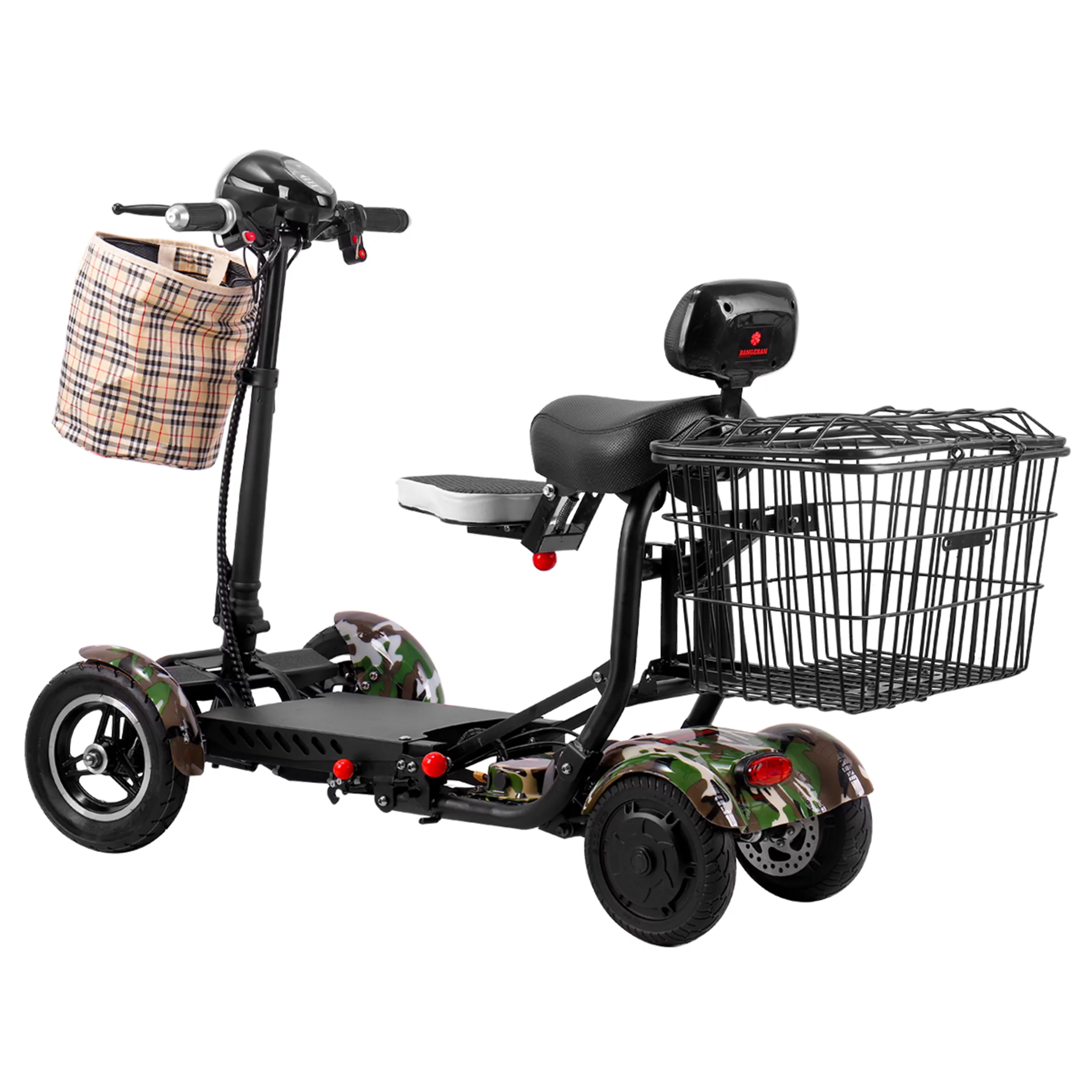 Smart Lightweight Electric Power Scooter, 4 Wheels Foldable Double Seats - Womvr