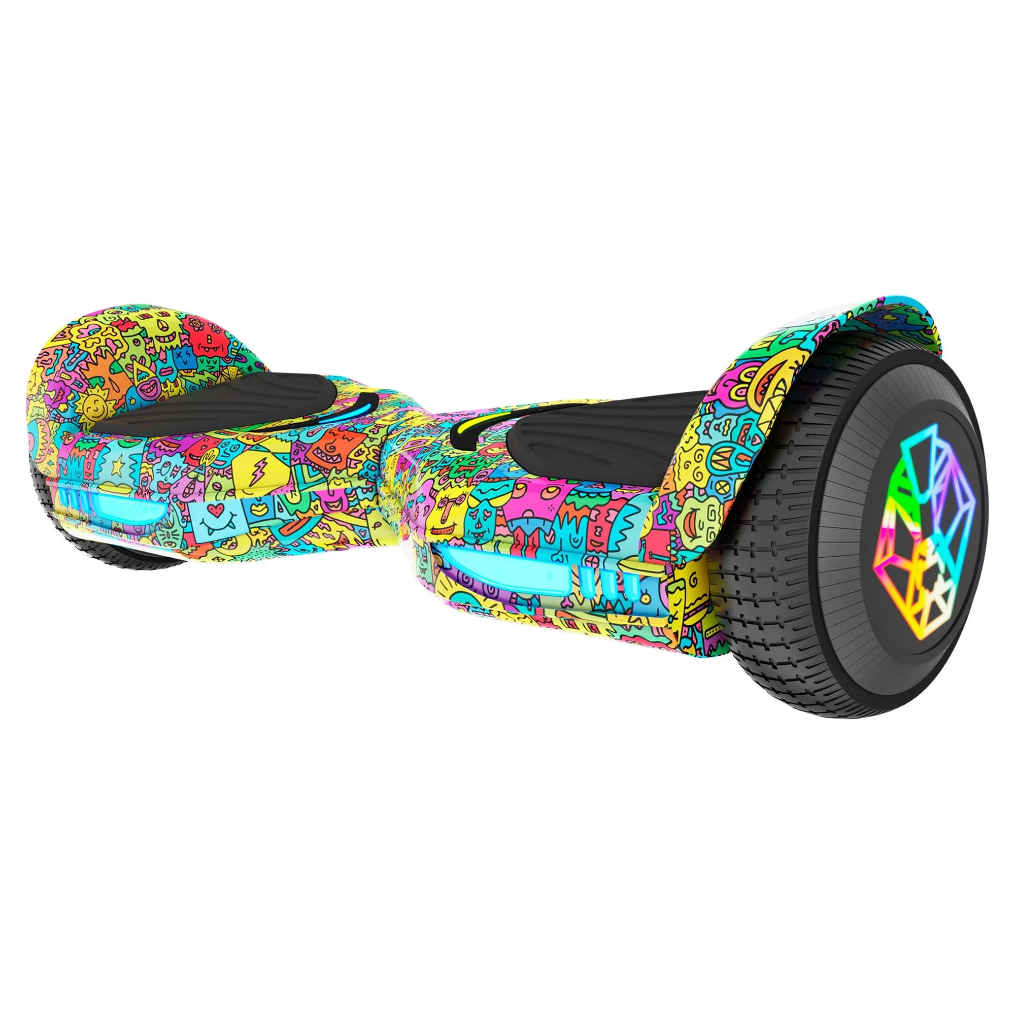 Swagtron Multicolor SwagBOARD EVO Freestyle Hoverboard Bluetooth Speaker Light-Up Wheels, 7 MPH Max Speed - Womvr