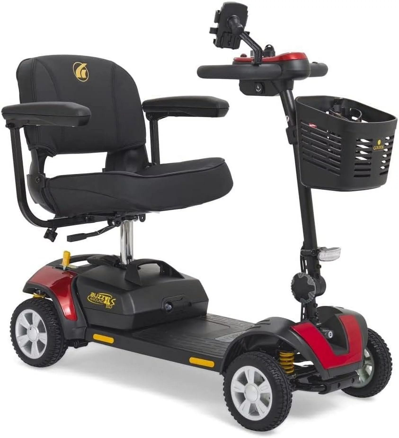 Golden Technologies Buzzaround XL 4-Wheel Compact Dissasembling Mobility Scooter - GB124A-STD Red - Womvr