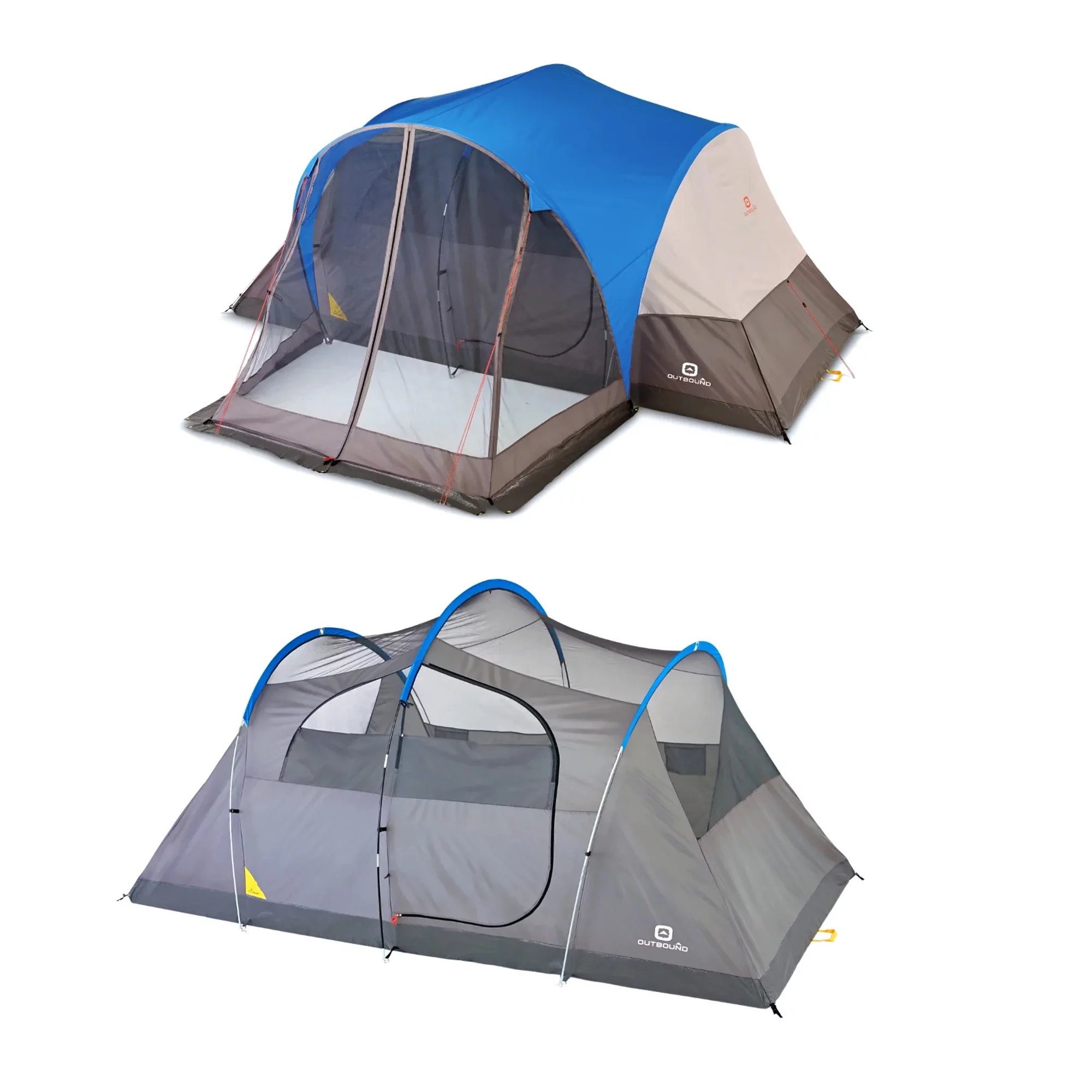 Outbound 8 Person 3 Season Easy Up Dome Tent with Room Divider & Rainfly - Womvr