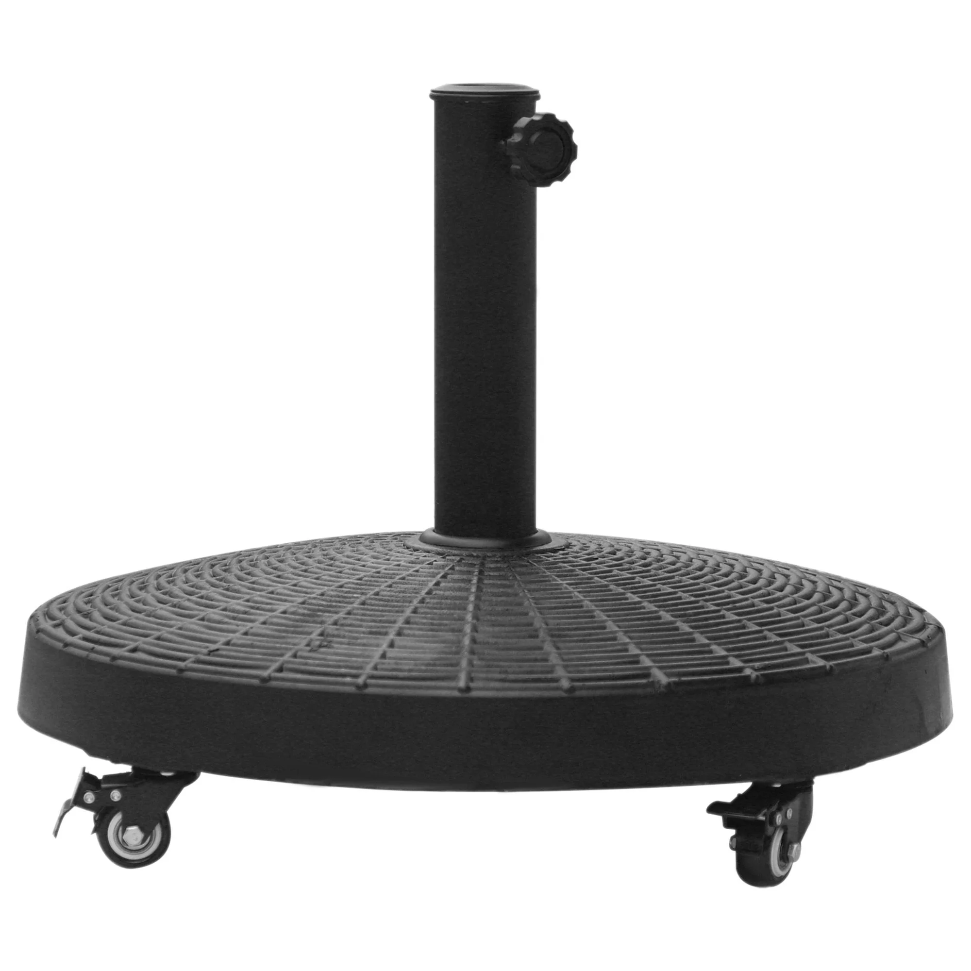 Outsunny 50 lbs. Umbrella Base, Heavy Duty Umbrella Stand, Black - Womvr