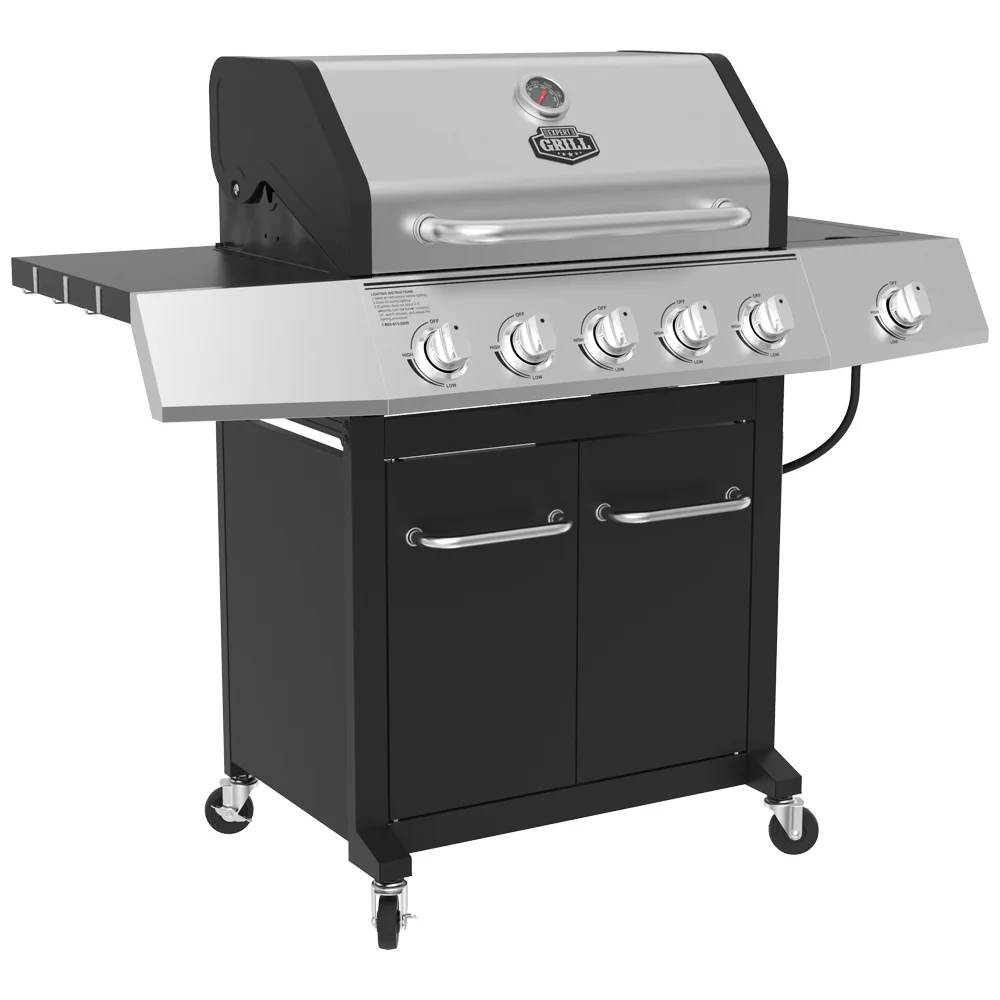 Expert Grill 5-Burner Propane Gas Grill with Side Burner - Womvr