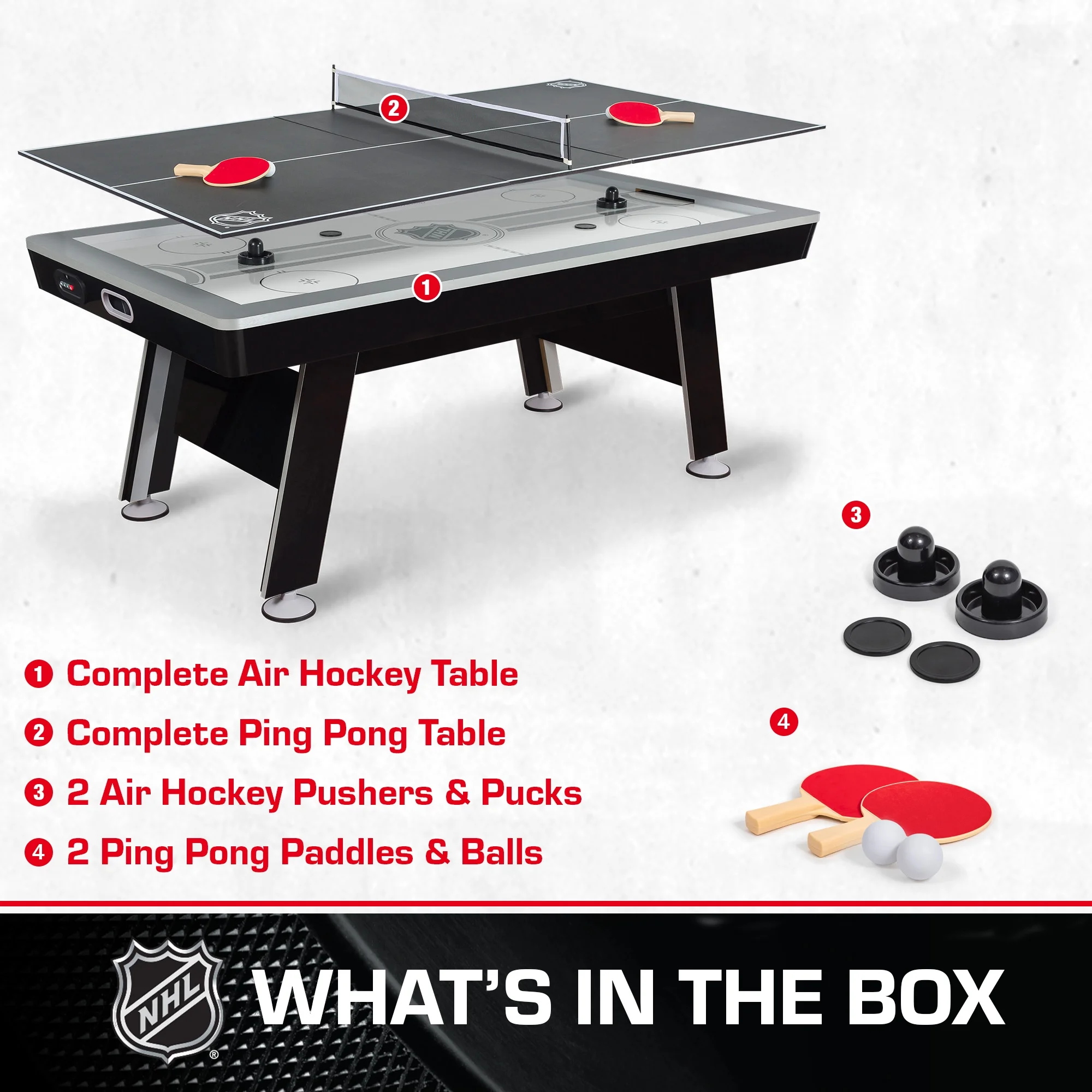NHL 80” Power Play 2-in-1 Air Hockey Table with Table Tennis Top - Womvr