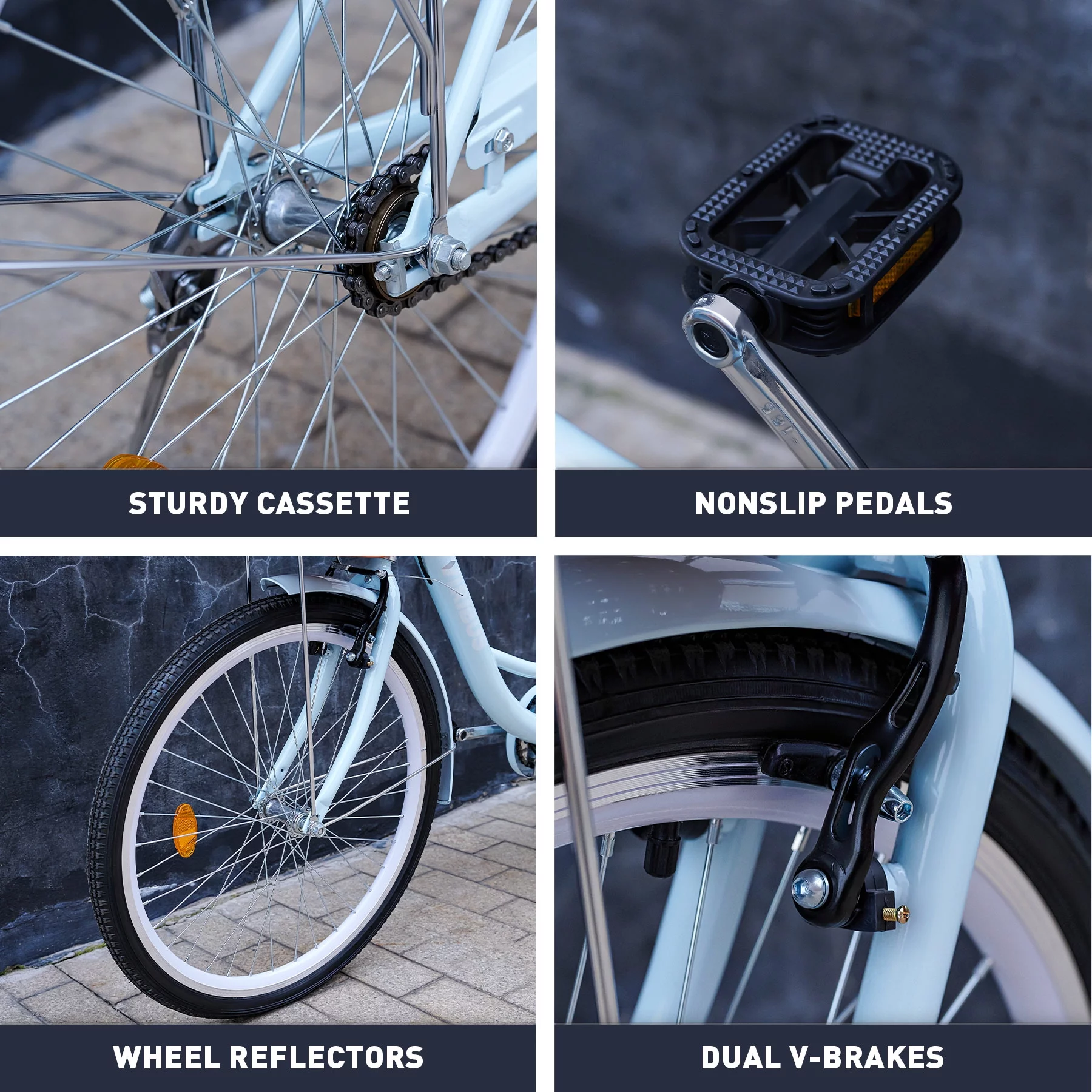 Viribus Women's Comfort Bike 26 Inch Beach & City Cruiser Bicycle with Basket Rack Mint - Womvr