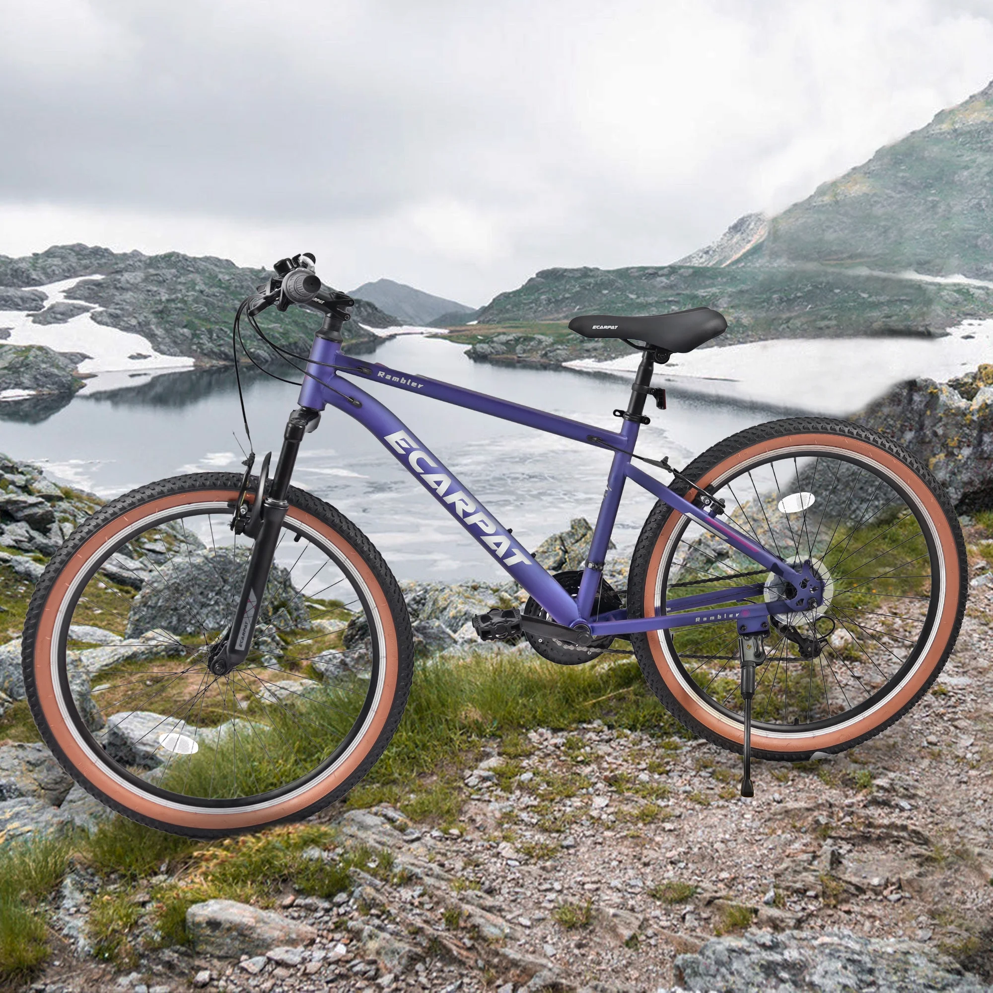 FFOMO 26 inch Mountain Bike, 21-Speed, U Brakes Commuter Bike, Thumb Shifter Front Fork Bicycles - Purple - Womvr