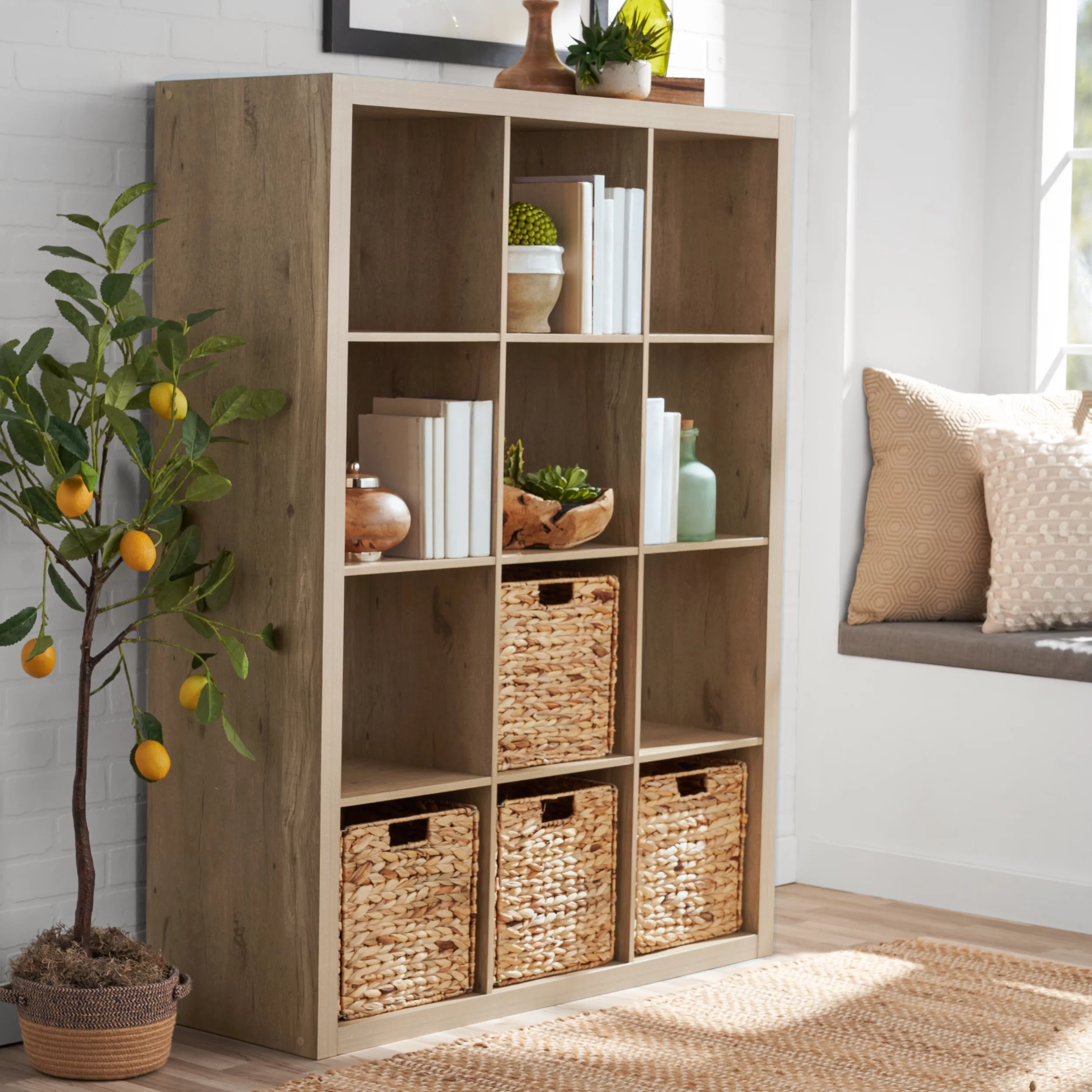 Better Homes & Gardens 12-Cube Storage Organizer, Natural - Womvr