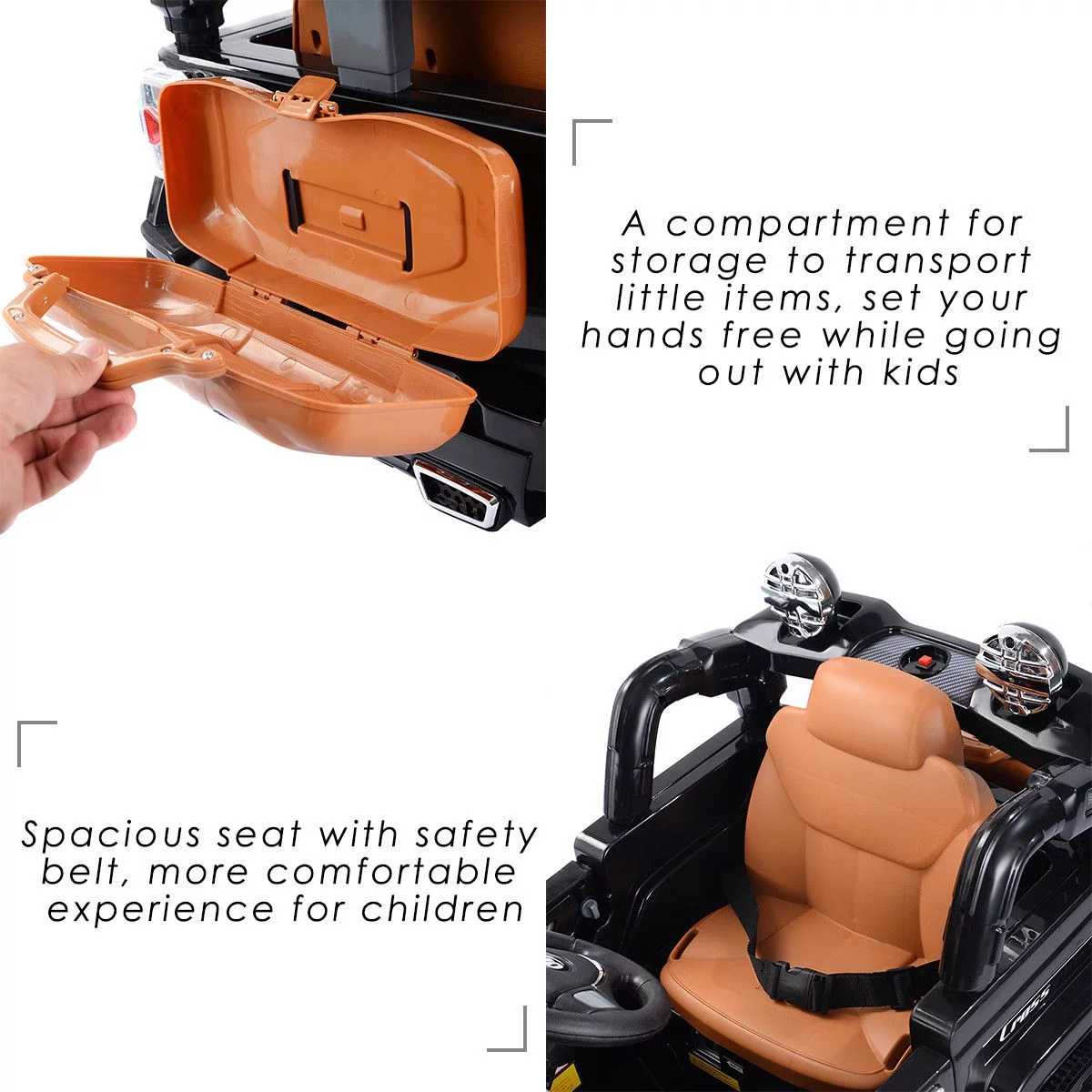 Costway 12V MP3 Kids Ride On Truck  Car RC Remote Control with LED Lights Music Green - Womvr