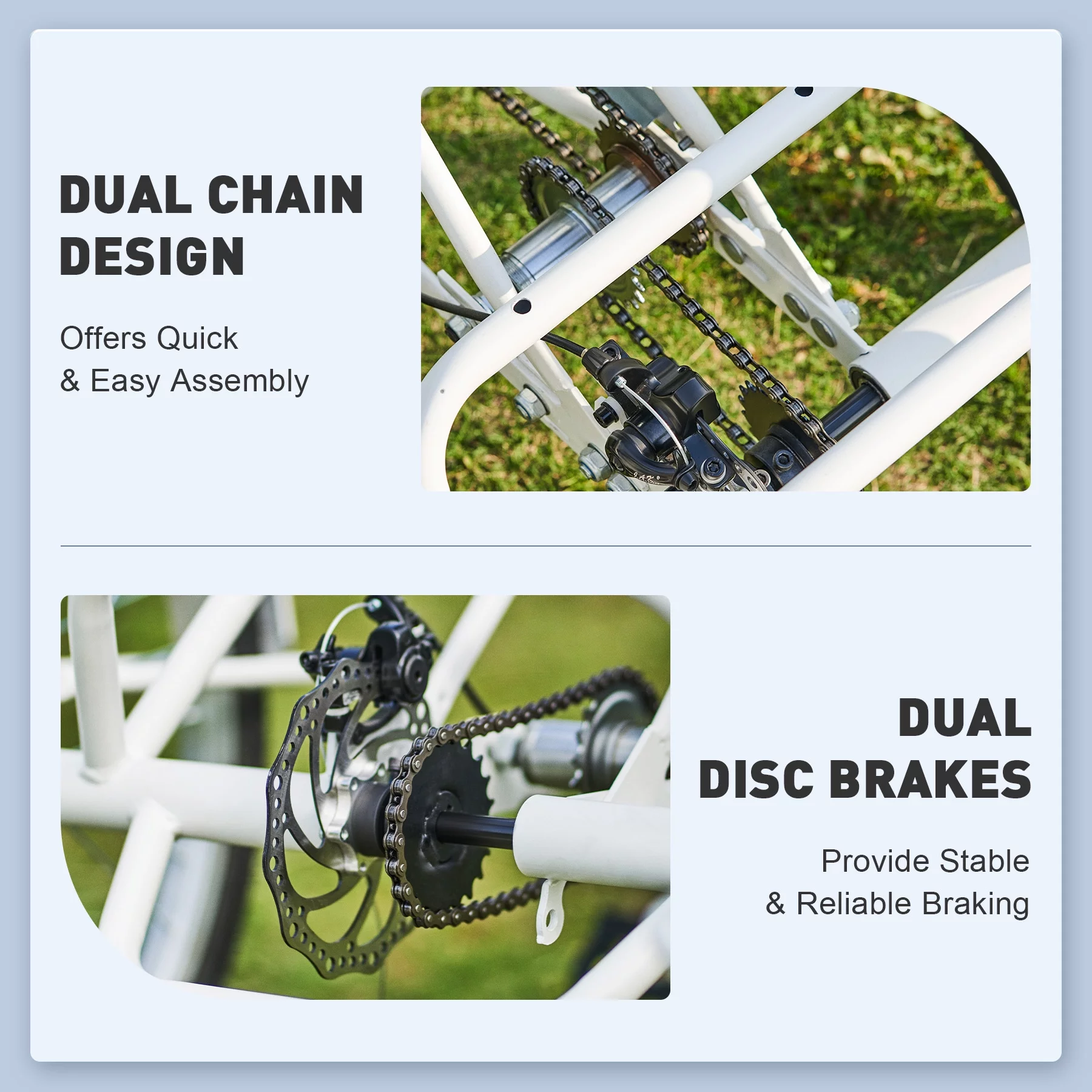 VIRIBUS 24 Inch Adult Trike 350W Dual Chain Electric Tricycle 36V 10Ah Navy - Womvr