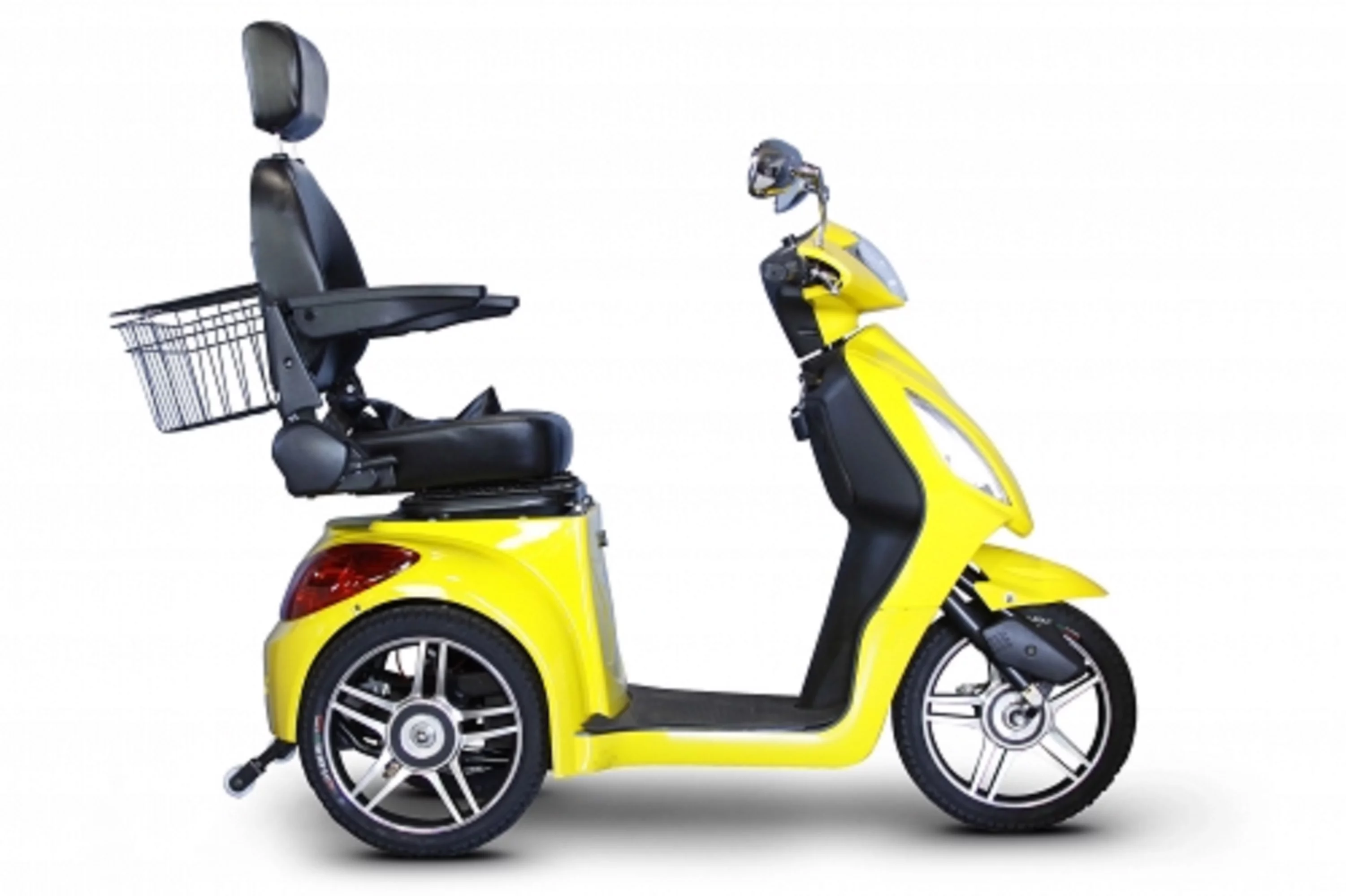 EWheels 3 Wheeled Wide Body Mobility Scooter w/ Anti Theft Alarm, Red - Womvr