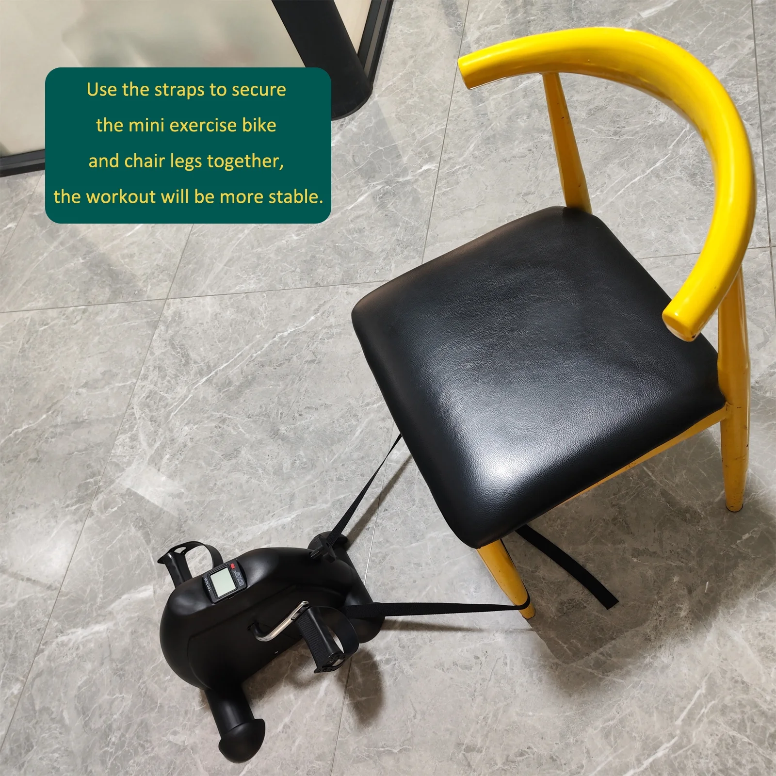 Mini Exercise Bike for Legs and Arm Pedal Stationary, Under Desk Workout Cycle Home Black Exercise Peddle Leg Exerciser with LCD Display for Home Office - Womvr