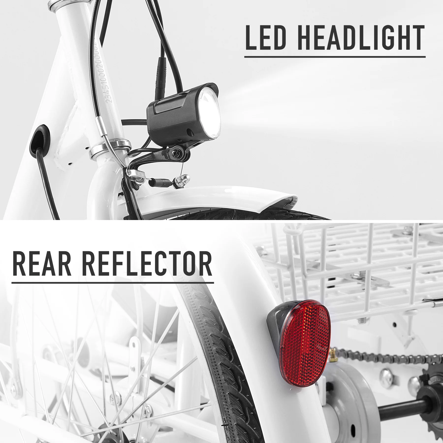 VIRIBUS 24 Inch Electric Trike Bike for Adults 36V 3 Wheel Electric Bicycle for Women Men, Black - Womvr