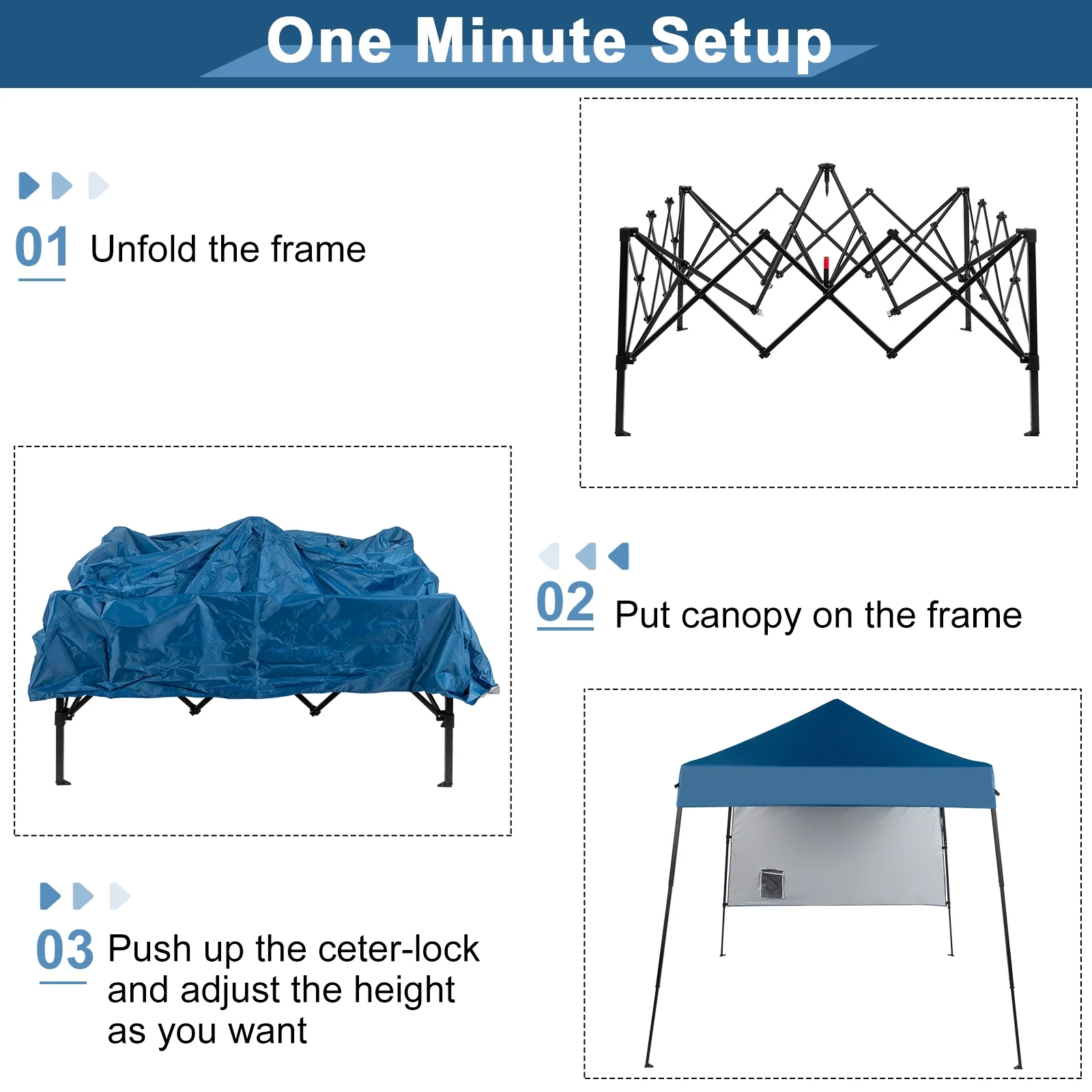 Zimtown 10ft x 10ft Base/8ft x 8ft Top Pop up Canopy Tent Instant Practical Waterproof Folding Tent with Carry Bag - Womvr