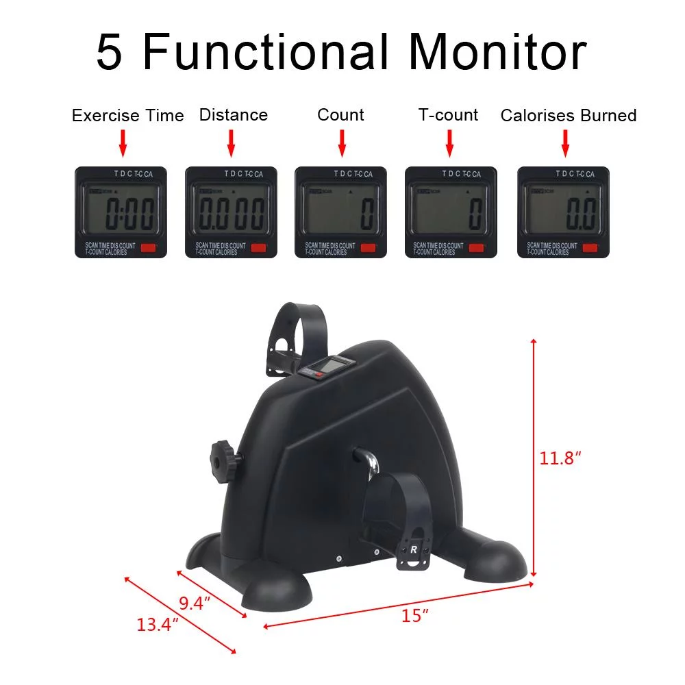 SalonMore Mini Cycle Exercise Bike Under Desk, for Leg/Arm Pedder, Black - Womvr