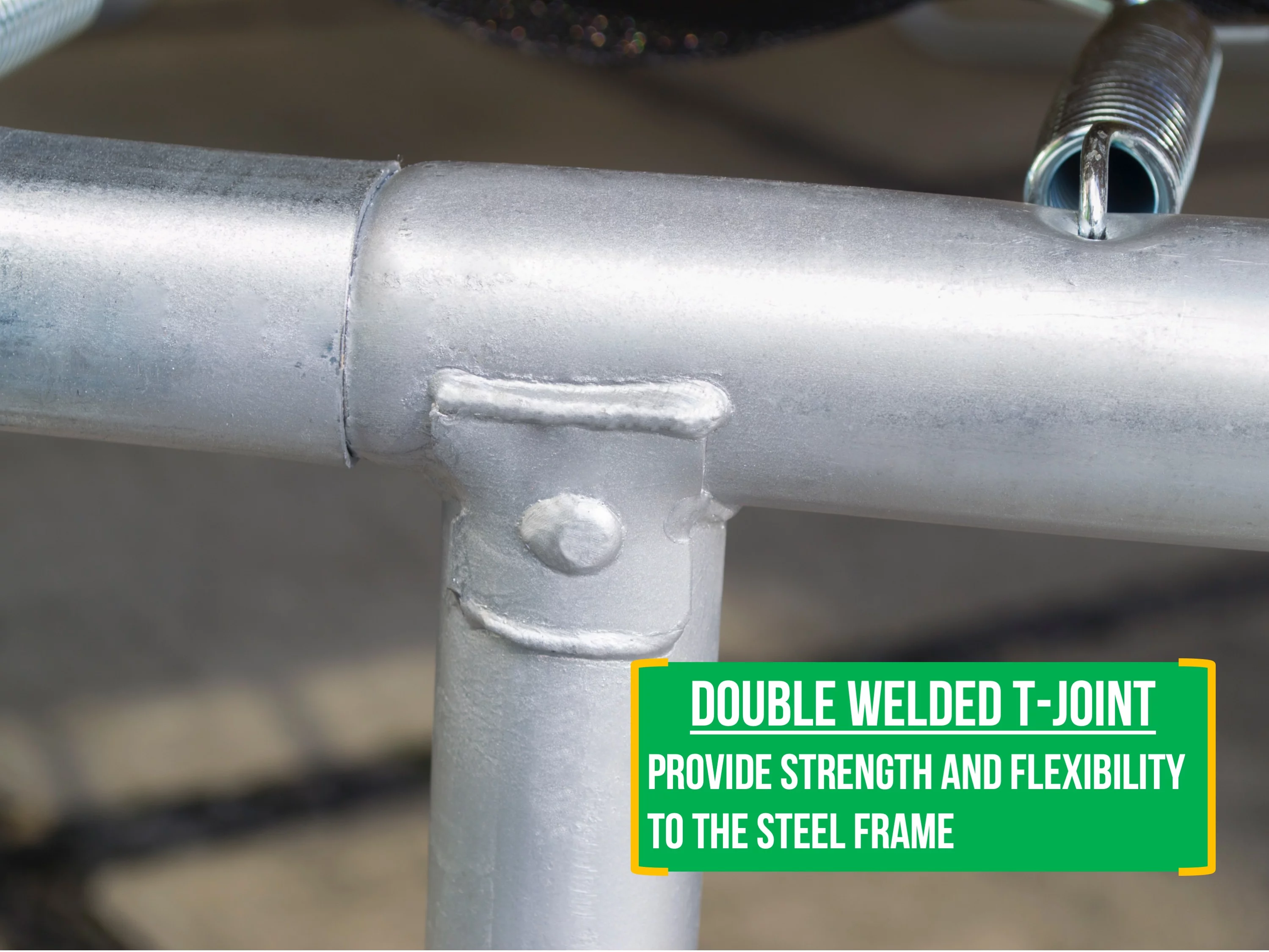 Bounce Pro 8' Trampoline, Flash Light Zone, Classic Safety Enclosure, Green/Yellow - Womvr