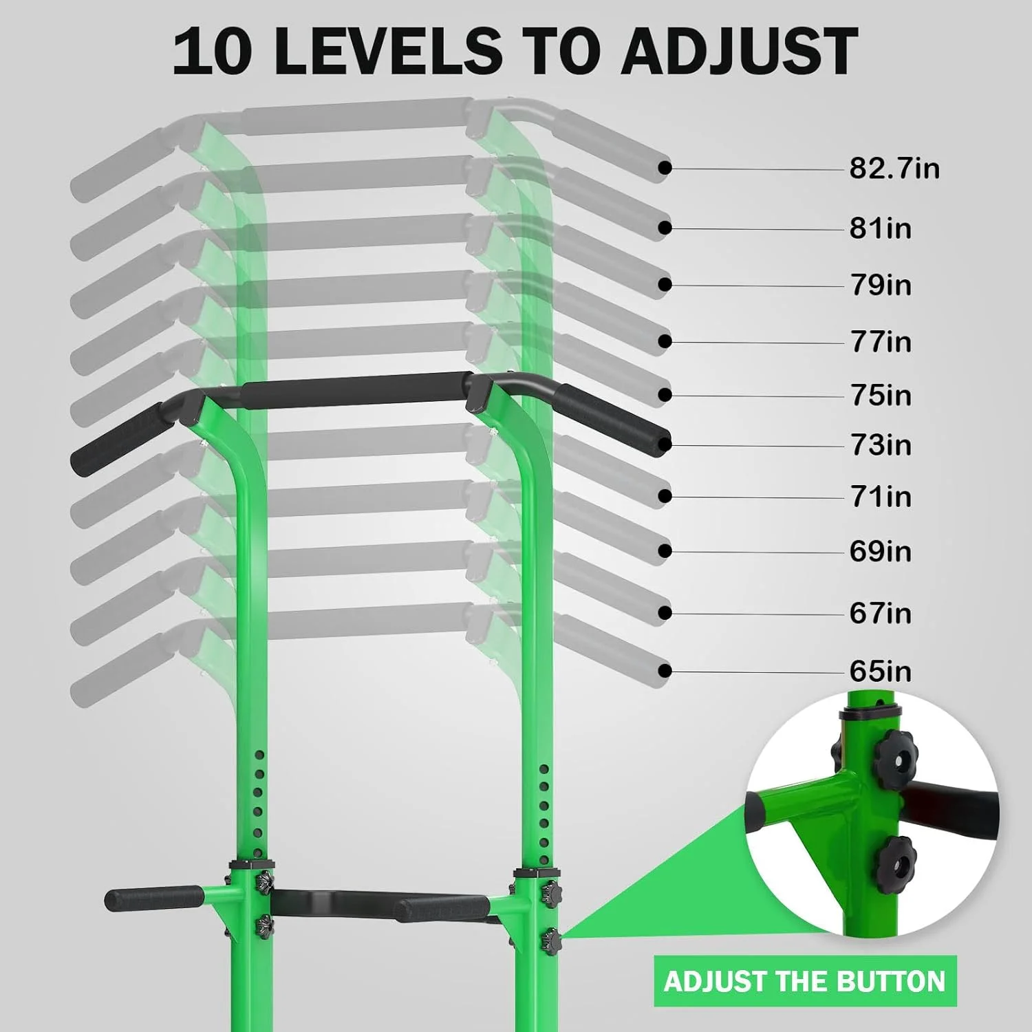 SOGES Height Adjustable Power Tower Dip Stands Pull up Bar Strength Training for Home Gym Black - Womvr