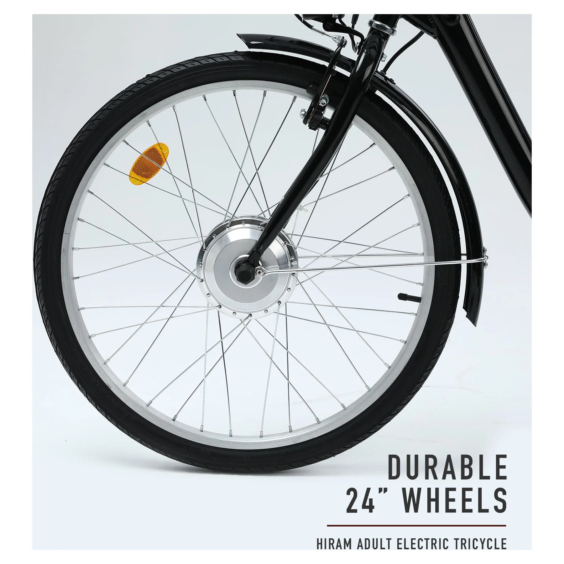 VIRIBUS 24 Inch Electric Trike Bike for Adults 250w 36V 3 Wheel Electric Bicycle for Women Men, Black - Womvr