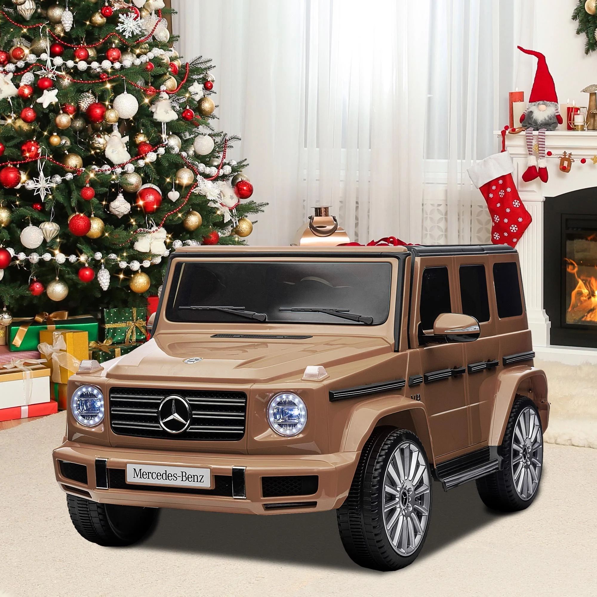 24V Ride on Car with Remote Control for Kids Mercedes Benz Ride on Car Toy for Boys and Girls 3-6 Years Old, Electric Vehicle, Bluetooth, LED Light, White - Womvr