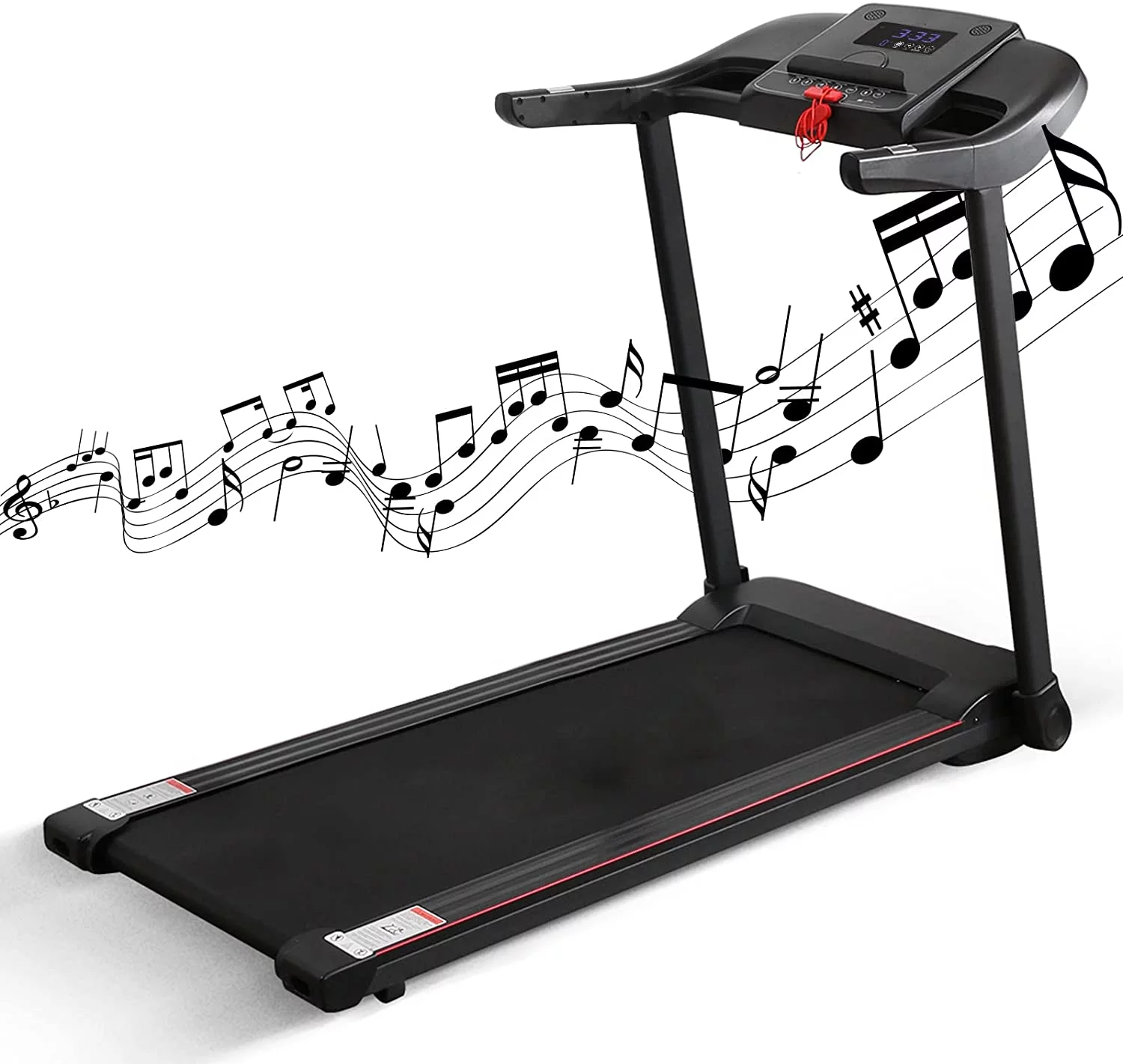 Treadmill Electric Voice Control Treadmill Running Machine Motorized with Bluetooth Connectivity 7.5 MPH for Home Use - Womvr