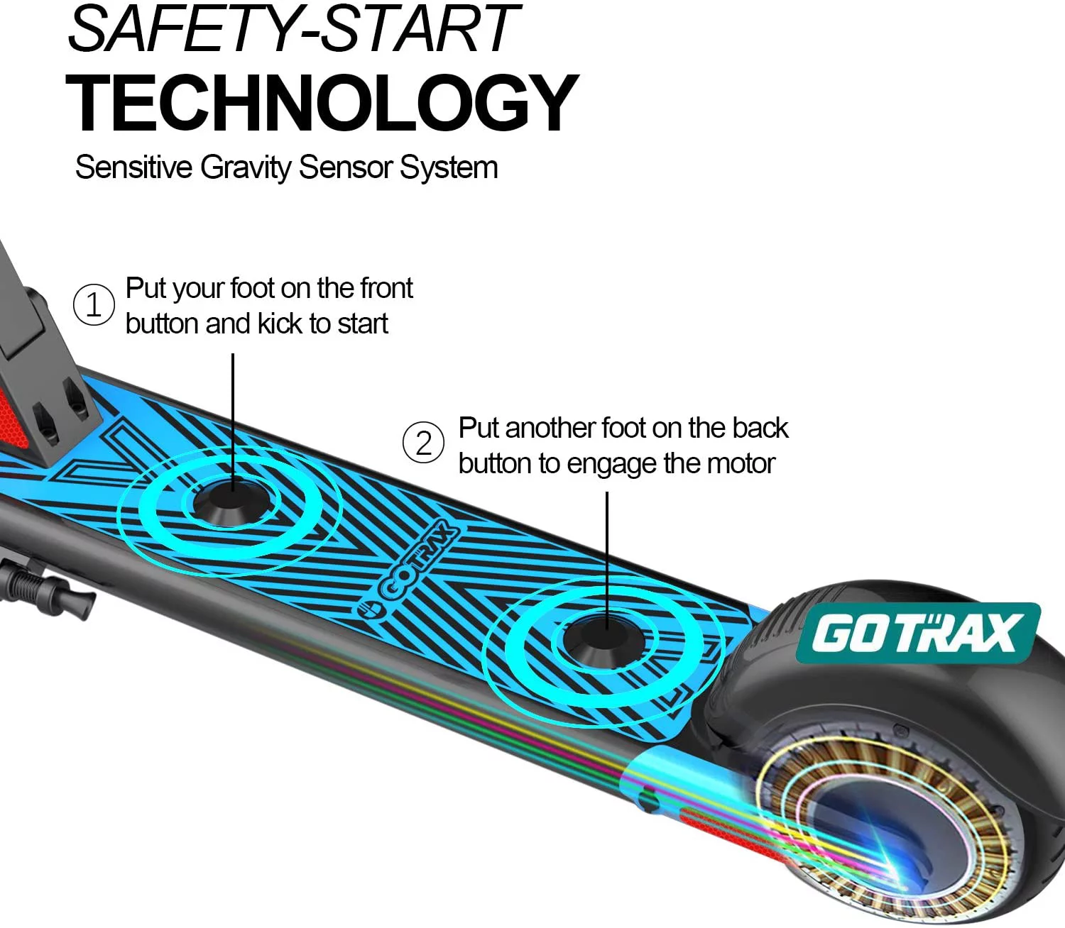 GOTRAX GKS Electric Scooter with 6 In. Solid Tires, 50.4 Wh Lithium Battery up 4 miles, 150W Motor up 7.5 mph for 6-12 Year Old Ages Kids, Blue - Womvr