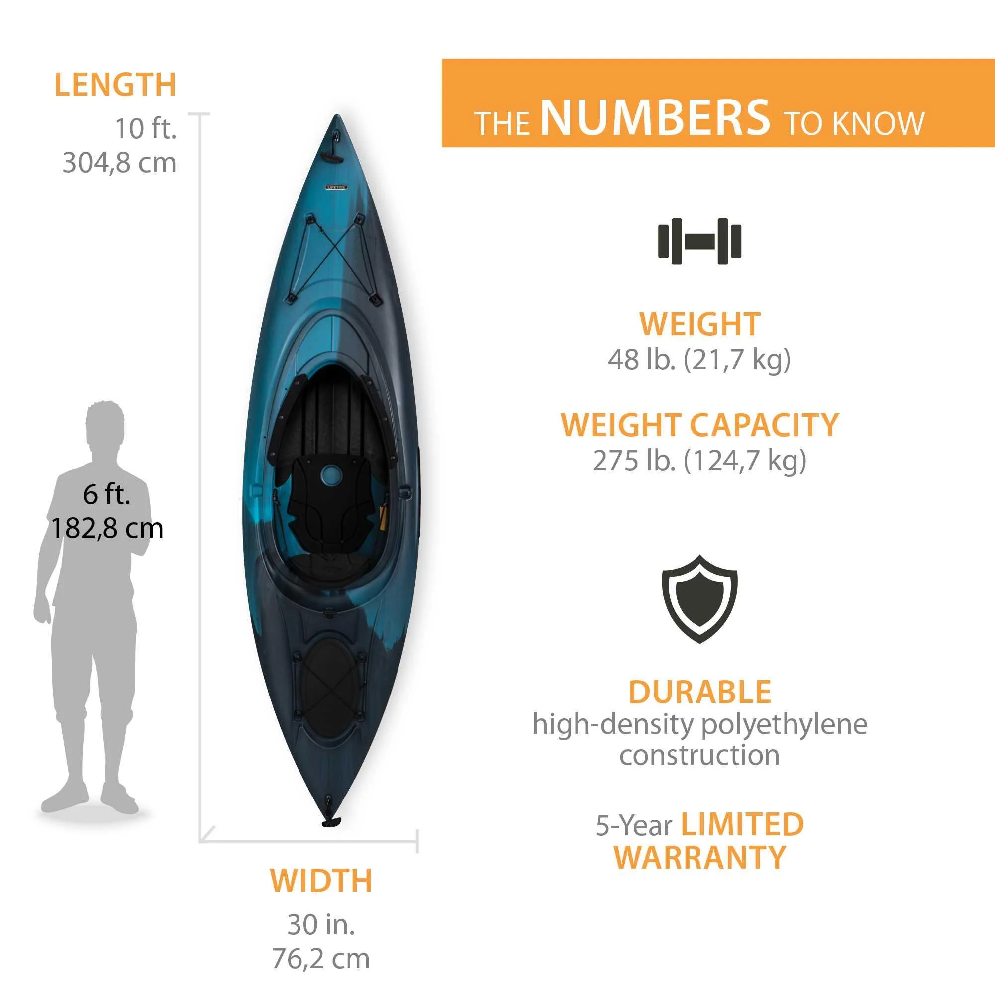 Lifetime Guster 10 ft Sit-Inside Kayak, Lightning Fusion (90852) - Womvr