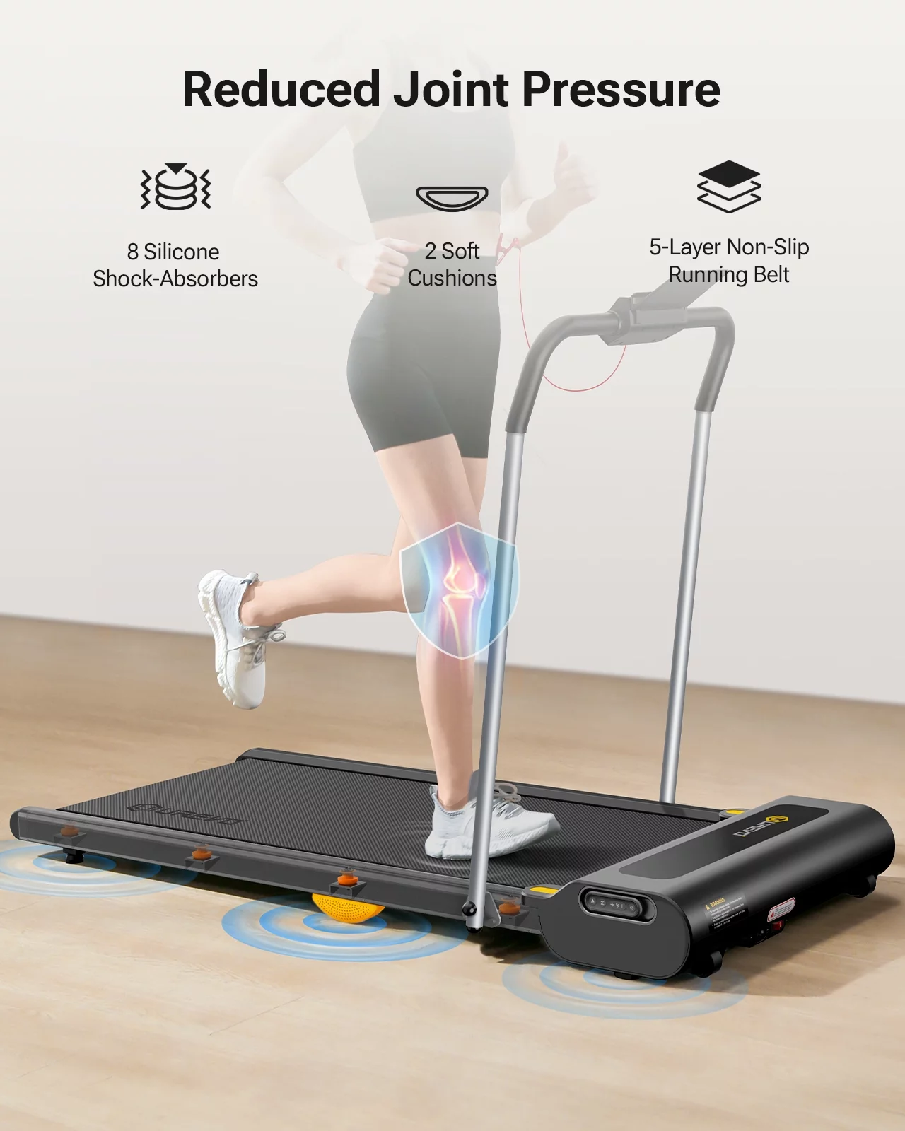 UREVO 2 in 1 Under Desks Treadmill, 5HIIT Modes Folding Treadmill with Smart Rotary Console 2.5HP 265 lbs for Home Office Gym - Womvr