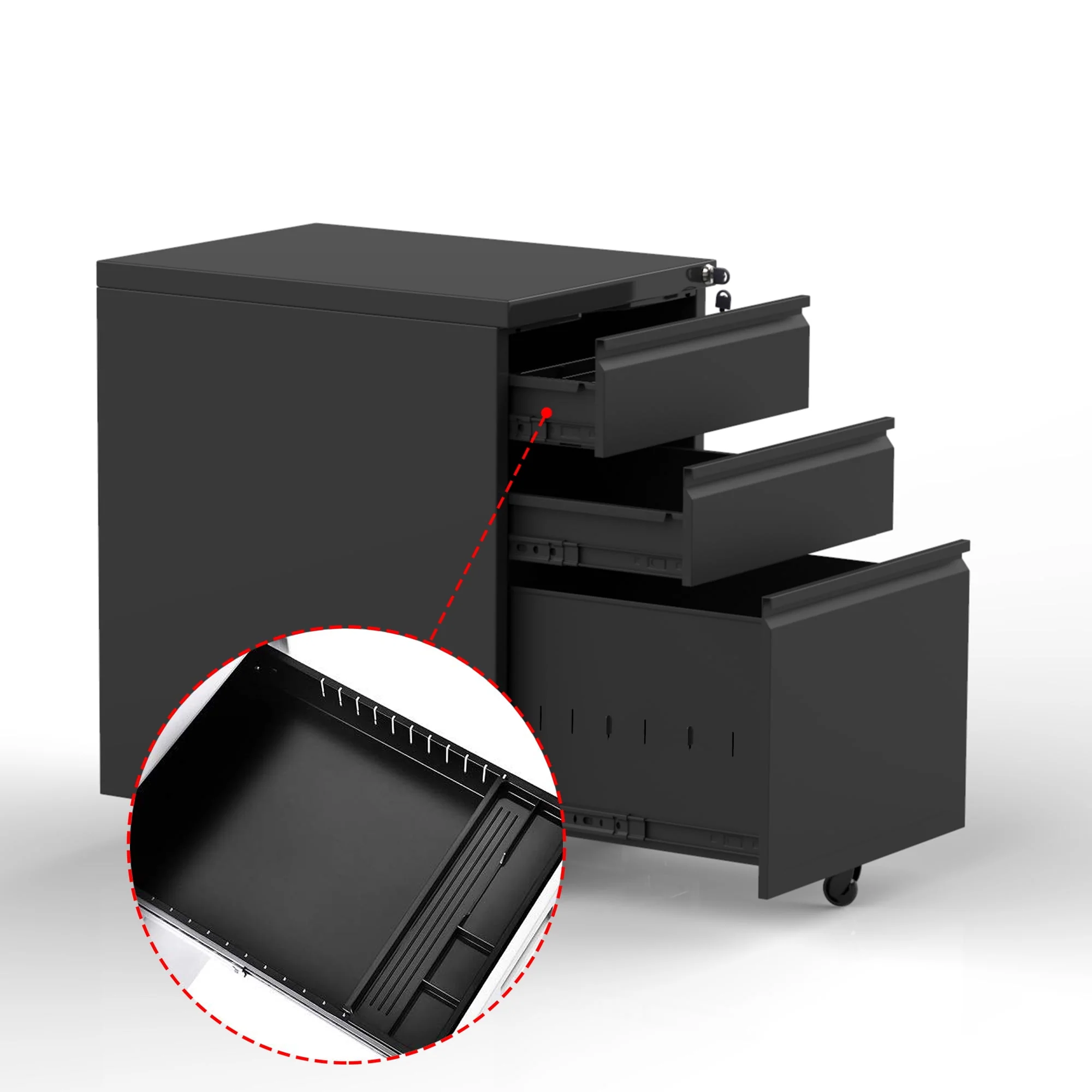 SUPEER 4 Drawer File Cabinet , Metal Vertical File Storage Cabinet with Lock, Office Home Steel Vertical File Cabinet for A4 Letter /Legal Size, 14.96