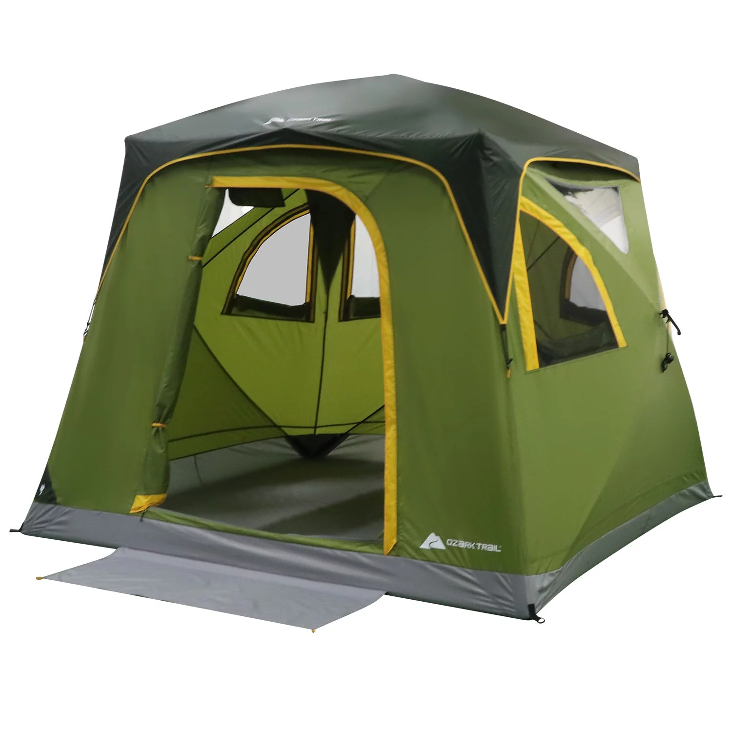 Ozark Trail 4-Person Instant Tent Pop-up Hub Tent, Green, Dimensions: 8'x8'x80