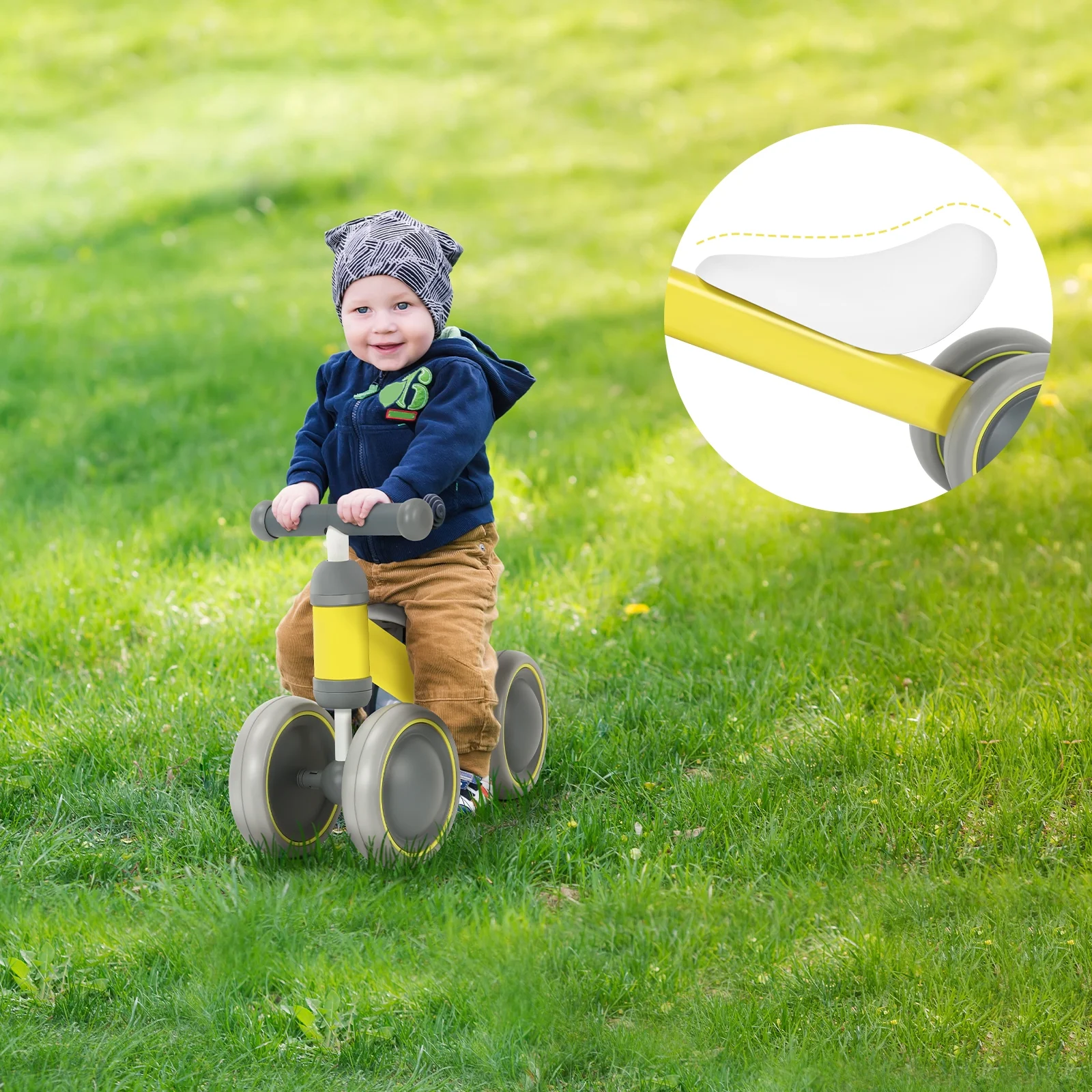 Balance Bike for 12-24 Months Toddler Toy Bike, Pink - Womvr